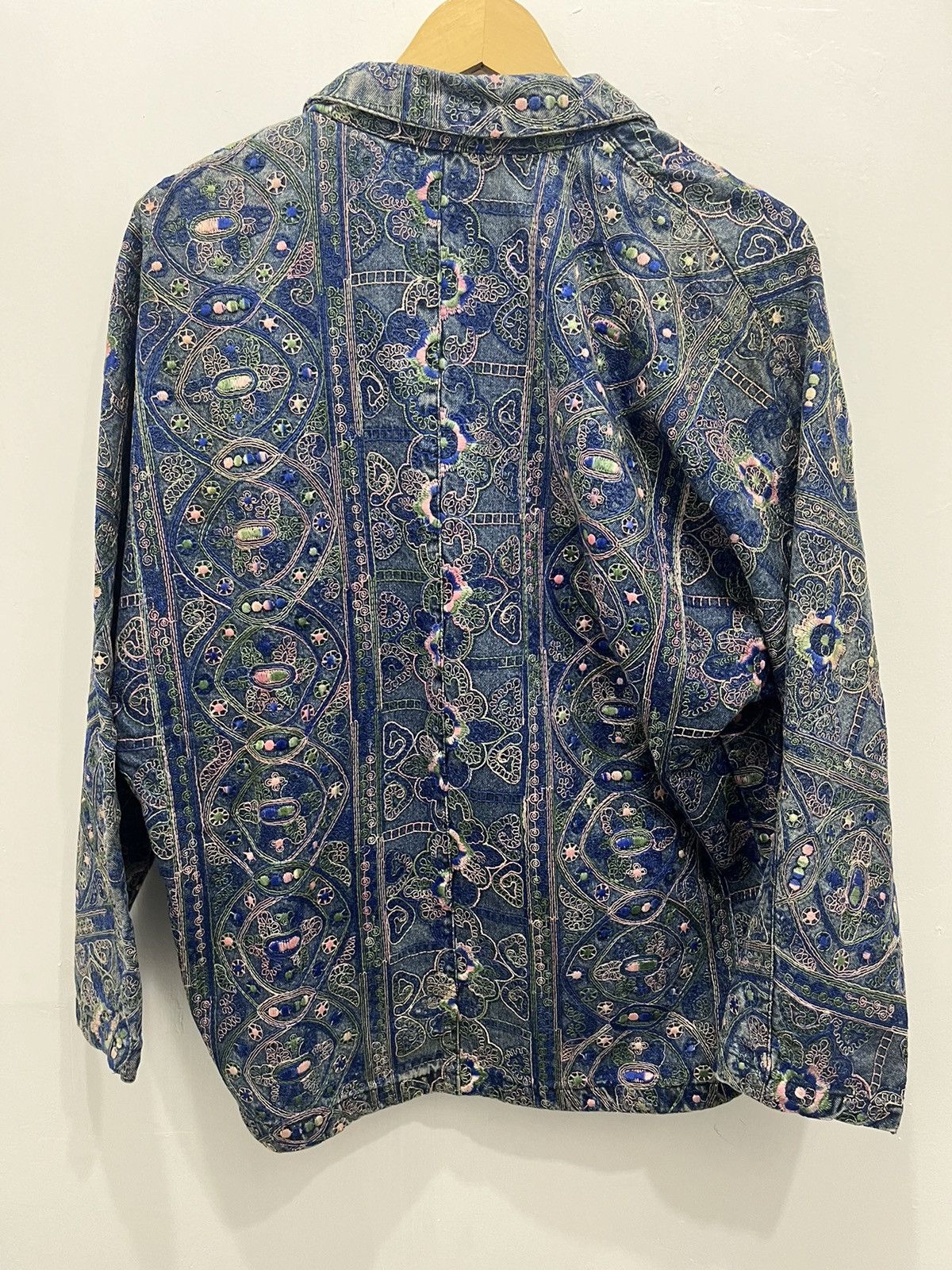 Vintage Japanese Brand Denim Jacket Art Graphic Full Flower Vintage Size US XL / EU 56 / 4 - 7 Thumbnail