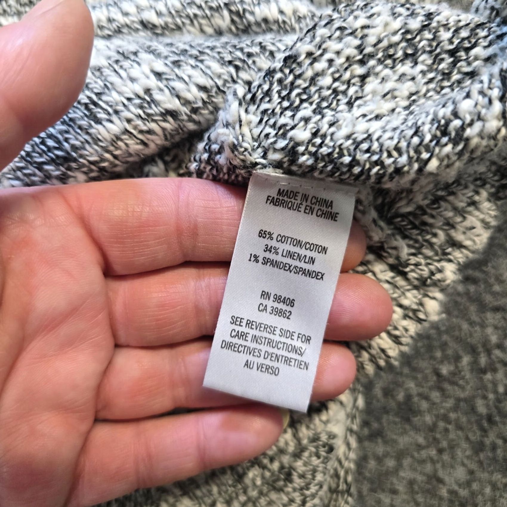 Theory Theory Sweater Womens Size P White Black Linen Blend Knit Colorblocked Capsule Size XXS / US 00 / IT 34 - 7 Thumbnail