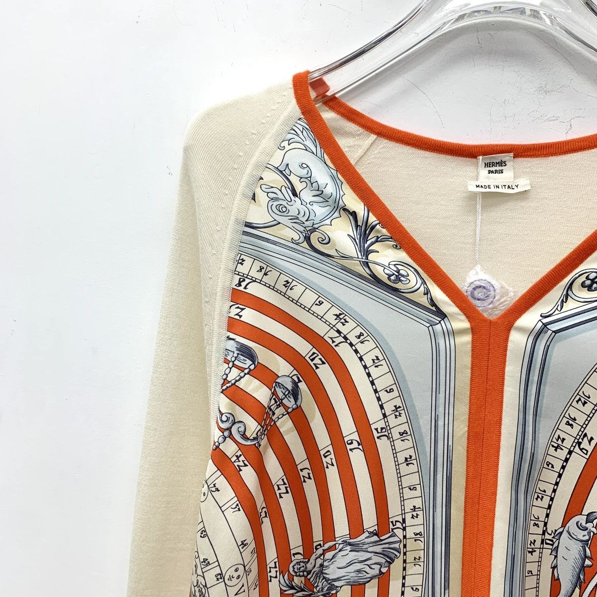 Hermes Hermès Silk Cashmere V-neck Long Sleeve Knitwear K26WX Size S / US 4 / IT 40 - 3 Thumbnail