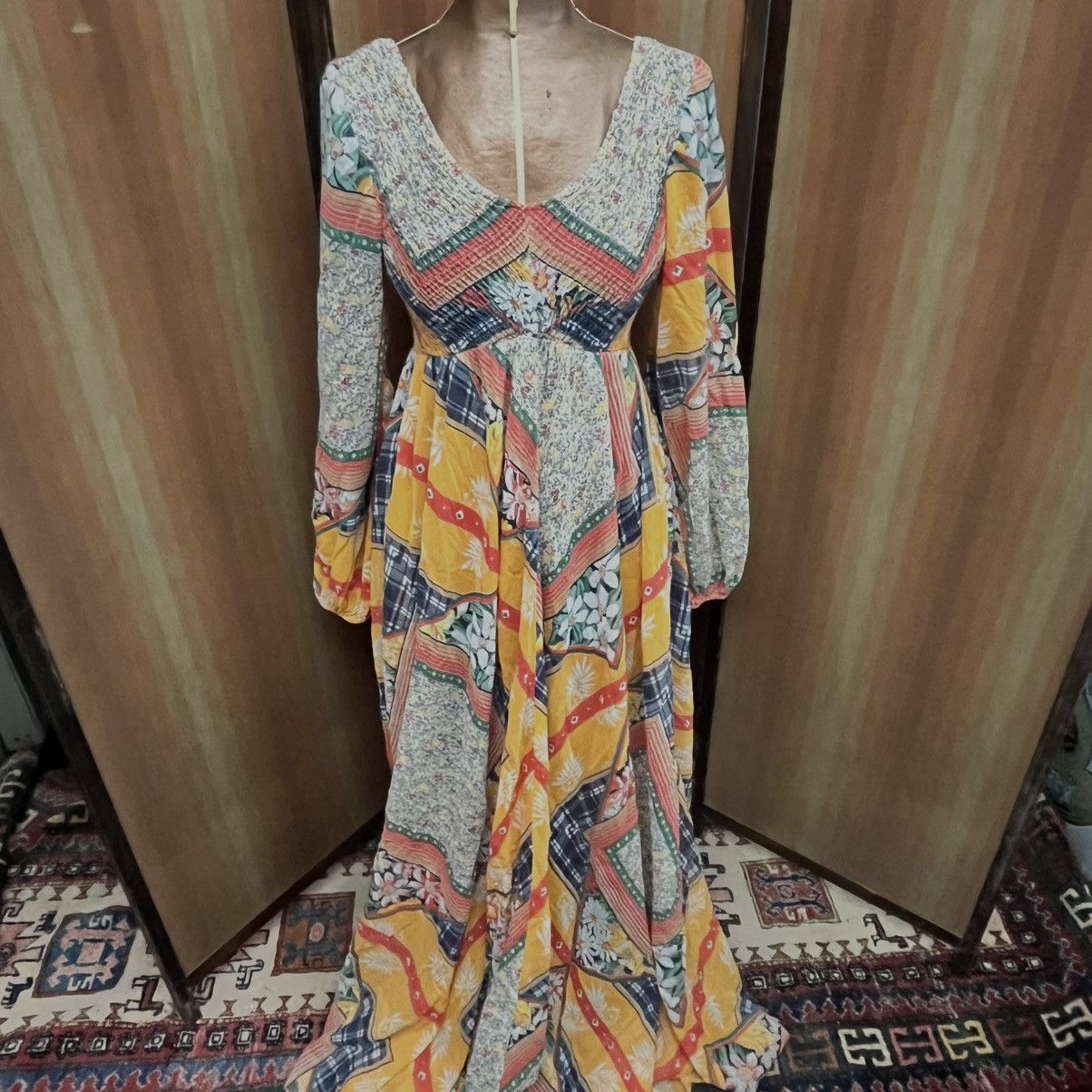 Vintage 1970s Roberta California Patchwork Maxi Dress Size S / US 4 / IT 40 - 1 Thumbnail