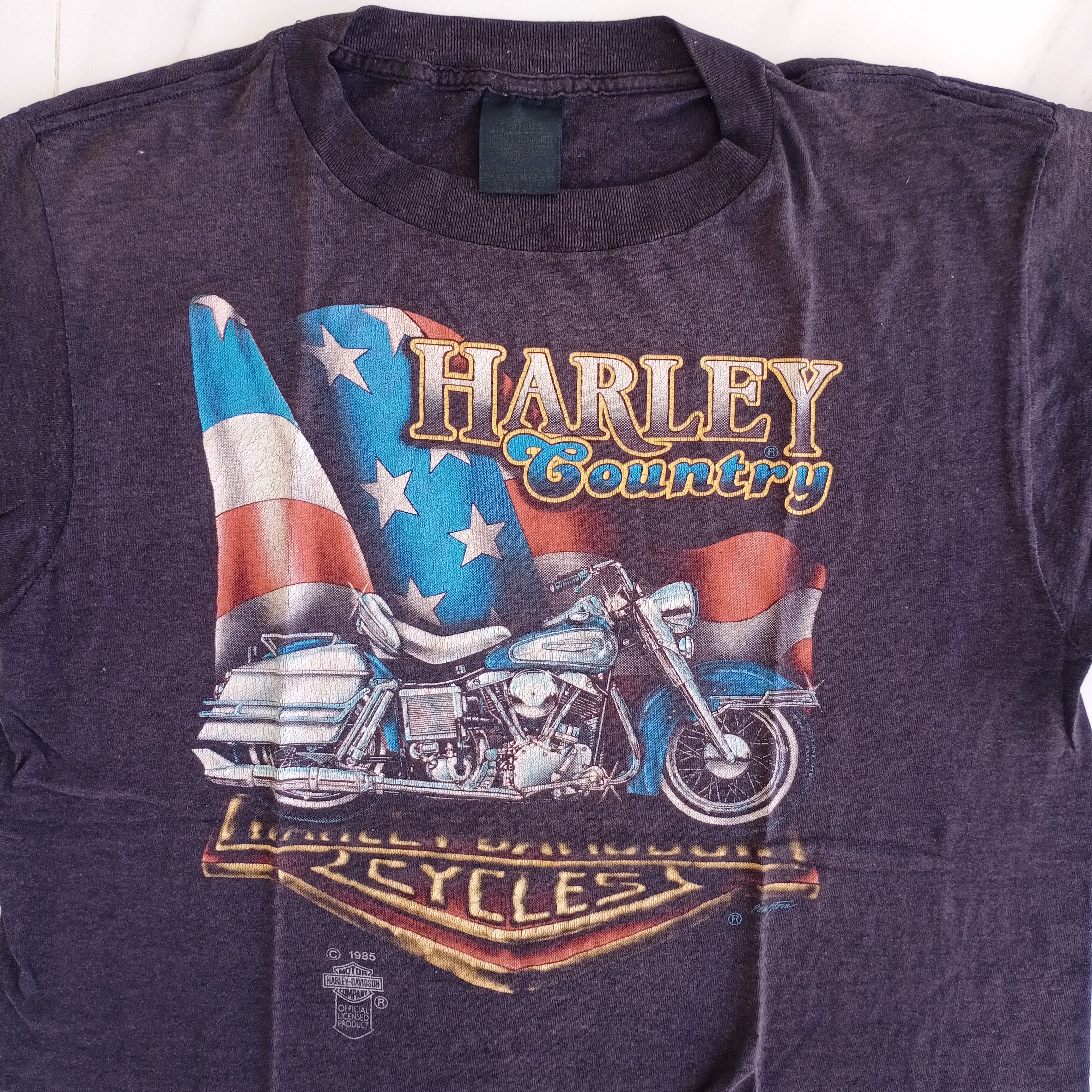Harley Davidson Vintage 80s 1985 harley davidson 3D emblem made in USA Size US L / EU 52-54 / 3 - 2 Thumbnail