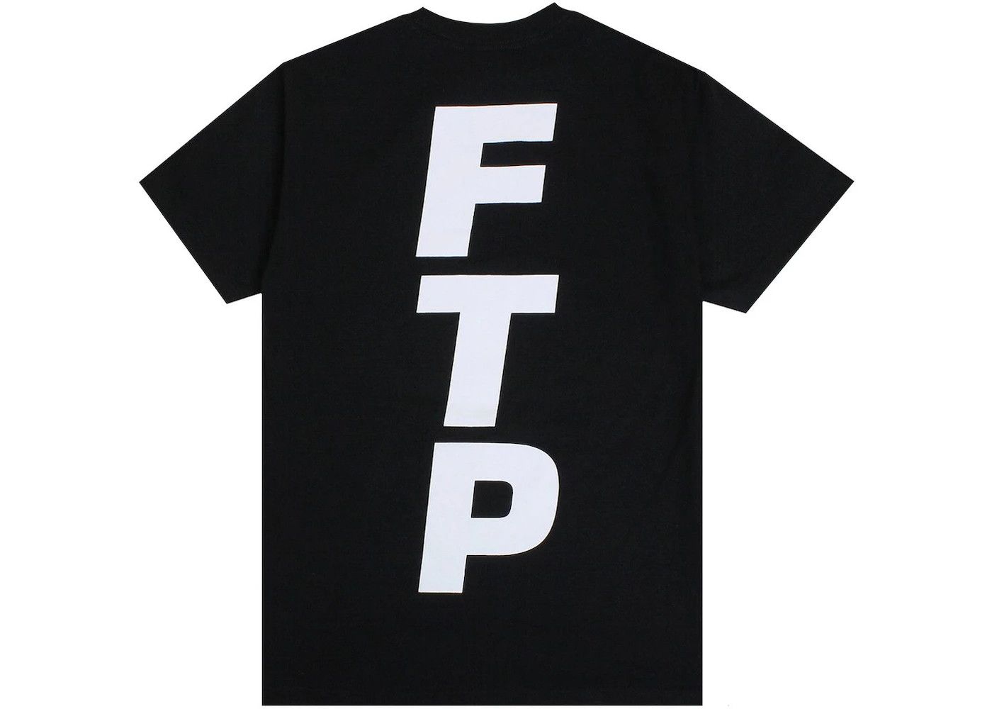 image of Fuck The Population Ftp Vertical Logo Tee Black in Olive, Men's (Size Large)