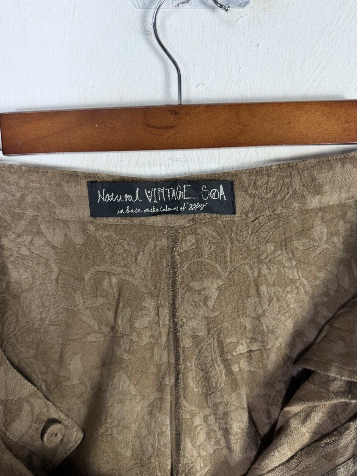 GOA Natural Vintage Goa Velvet Flower Flare Size 28" / US 6 / IT 42 - 7 Thumbnail