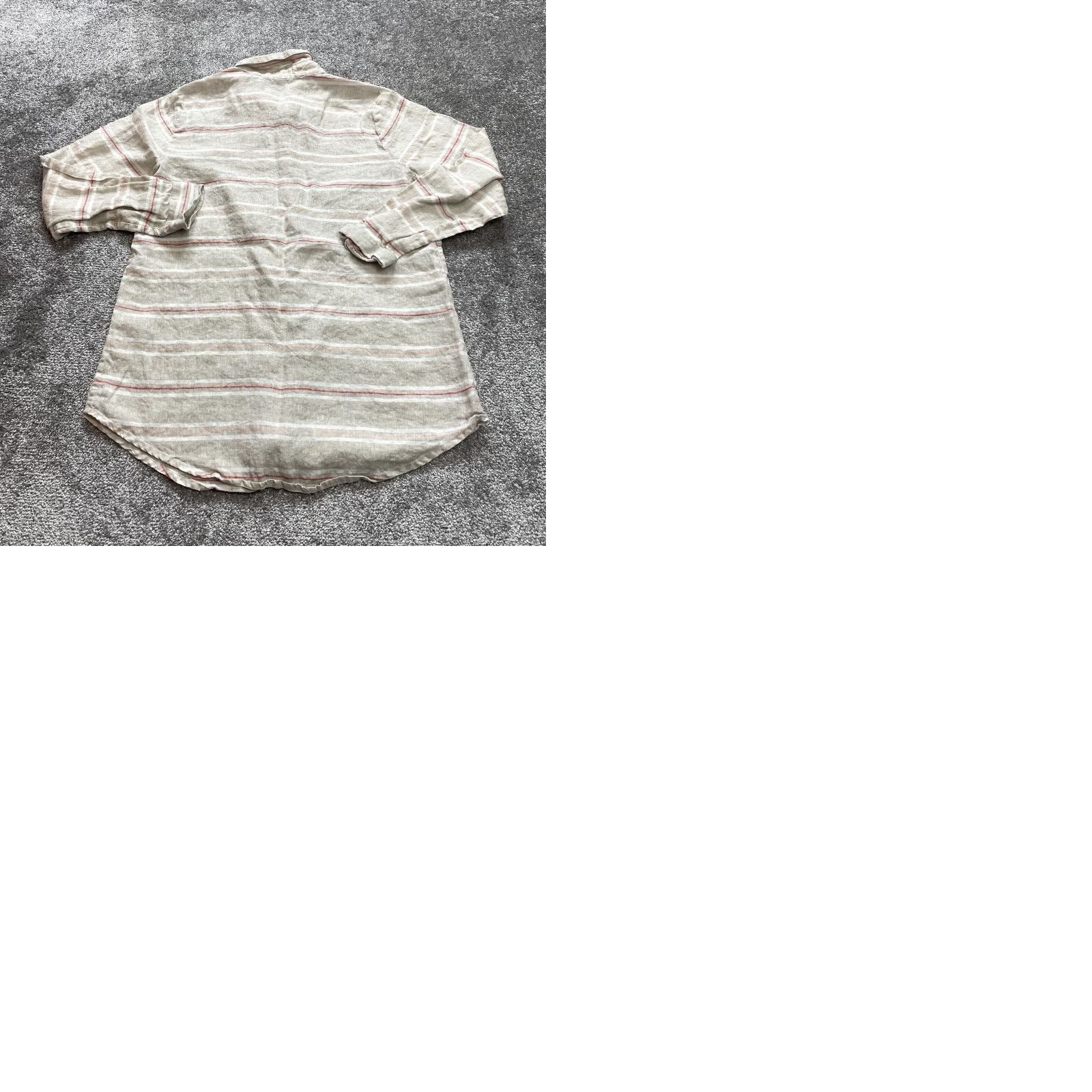 Coldwater Creek Coldwater Creek Button-Up Shirt Womens Small Brown Linen Striped Long Sleeve Collared Button Front - Mens? Size S / US 4 / IT 40 - 9 Thumbnail