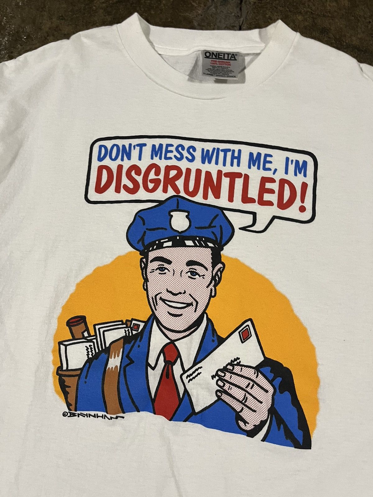 Vintage Crazy Vintage 90s I'm Disgruntled Funny Humor Parody Tee Size US XL / EU 56 / 4 - 1 Thumbnail
