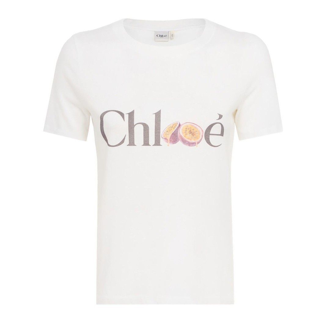 CHLOE Passion Fruit White Cotton TShirt New & Authentic (Wom