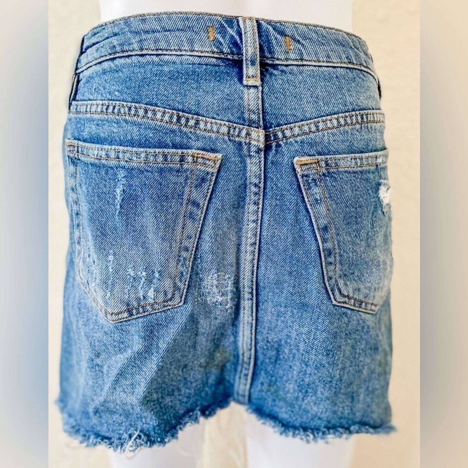 Free People We the Free Free People | Distressed Jean Denim Skirt | 24 Size 24" / US 00 / IT 34 - 3 Thumbnail