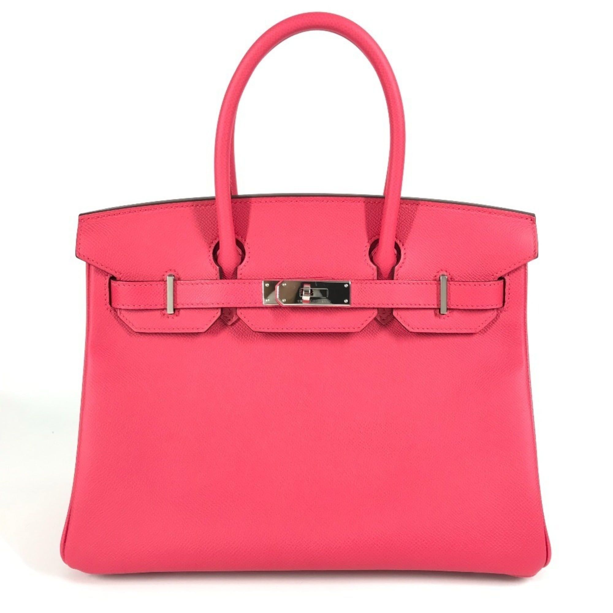 HERMES Birkin 30 Tote Bag Handbag Epson Women's Rose Extra Pink Like New