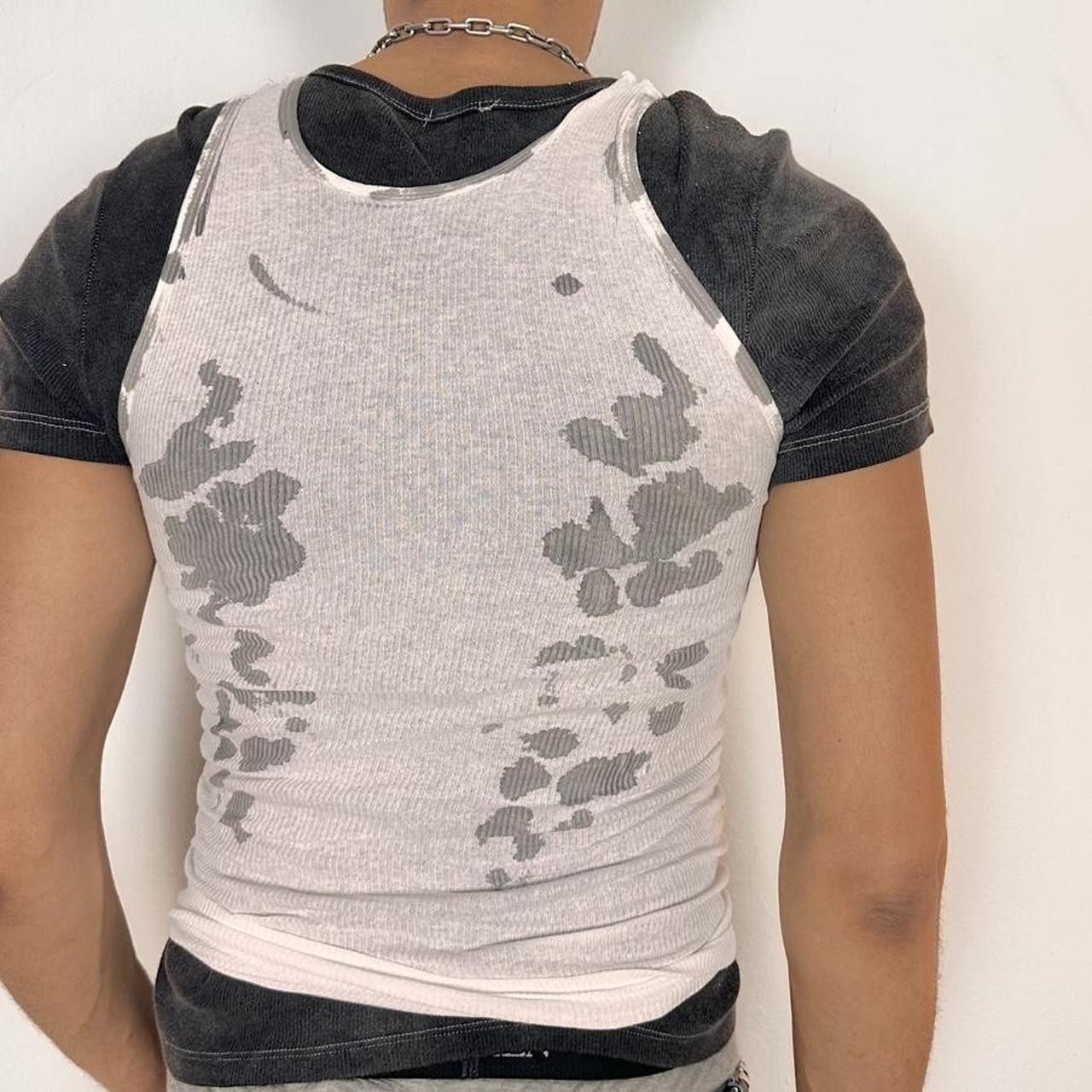 Hanes ASTROBOI* 'Smudge' White & Grey Print Tank Top - Small Size US S / EU 44-46 / 1 - 4 Thumbnail