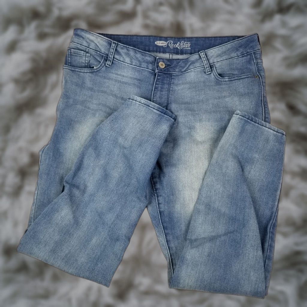 Old Navy VINTAGE Old Navy Rockstar Jeans Womens Plus 16 Light Blue Mid Rise Stretch Denim 5-Pocket Womens Size 38" / US 16 / IT 52 - 1 Thumbnail