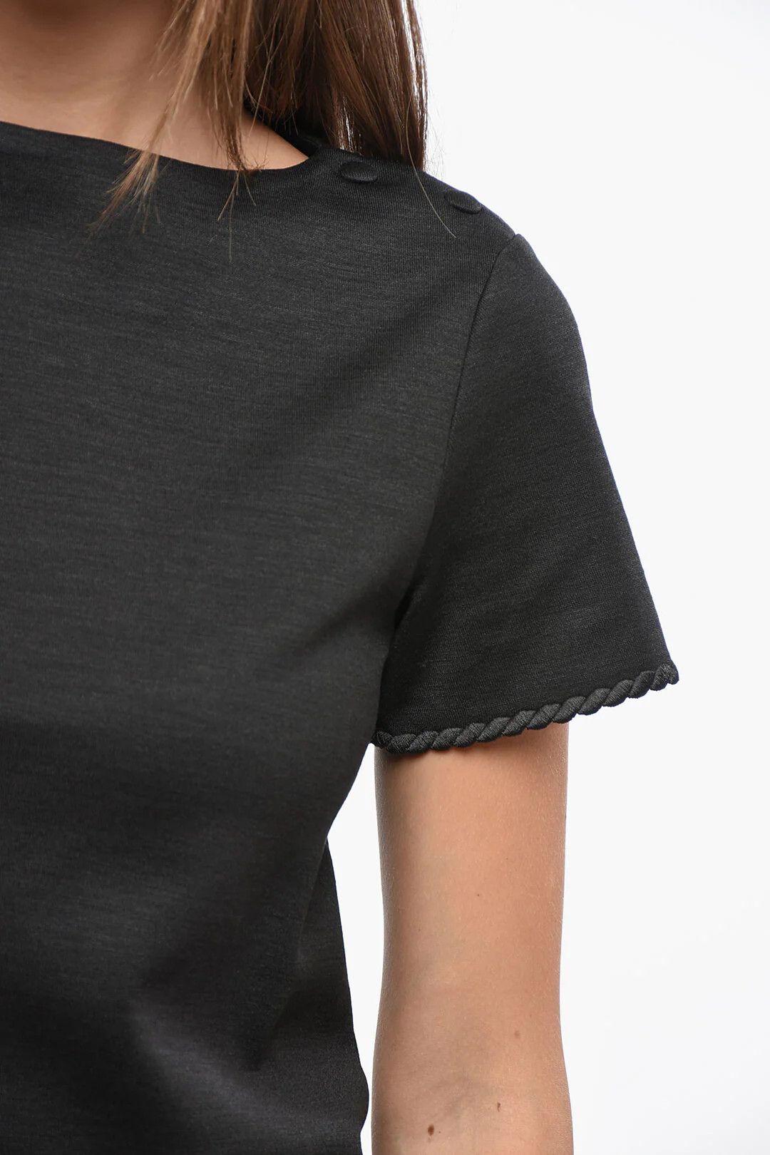 Thom Browne og1mm0426 Crewneck Solid-Color T-Shirt in Black Size XS / US 0-2 / IT 36-38 - 3 Thumbnail