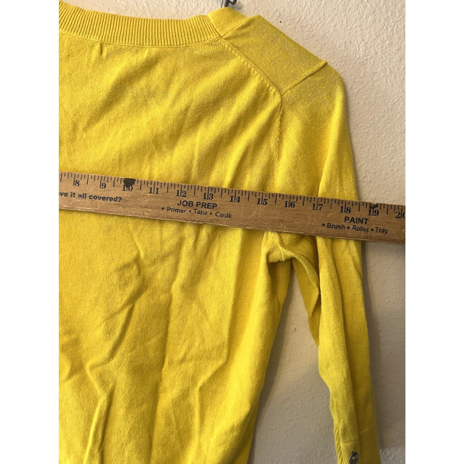 Gap GAP Cardigan Sweater Size XS Button Lightweight 3/4 Sleeve Cotton Yellow Crew Size XS / US 0-2 / IT 36-38 - 5 Thumbnail