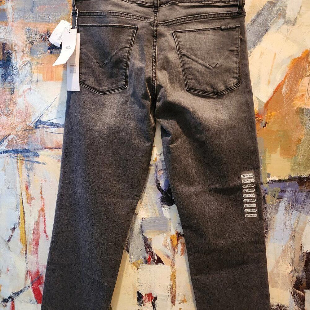 Designer Hudson Crop Ginny Destroyed Straight Leg Grey/Black Size 30" / US 8 / IT 44 - 2 Thumbnail