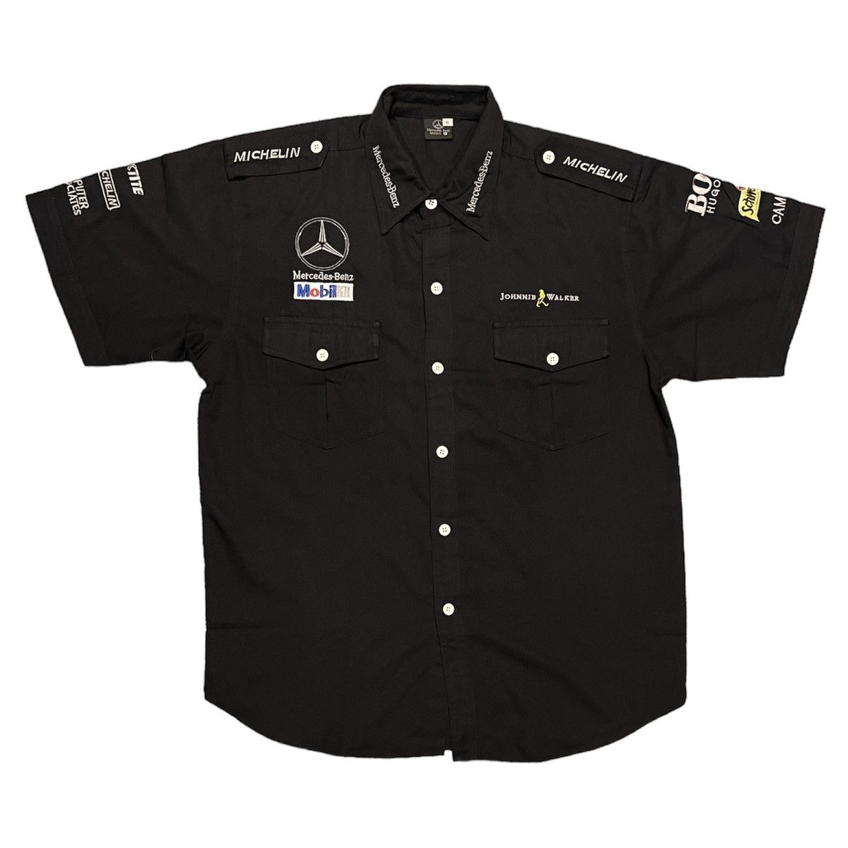 Mercedes-Benz Vintage 90s MERCEDES Formula One Racing Button Up Shirt - F1 Size US XL / EU 56 / 4 - 5 Thumbnail