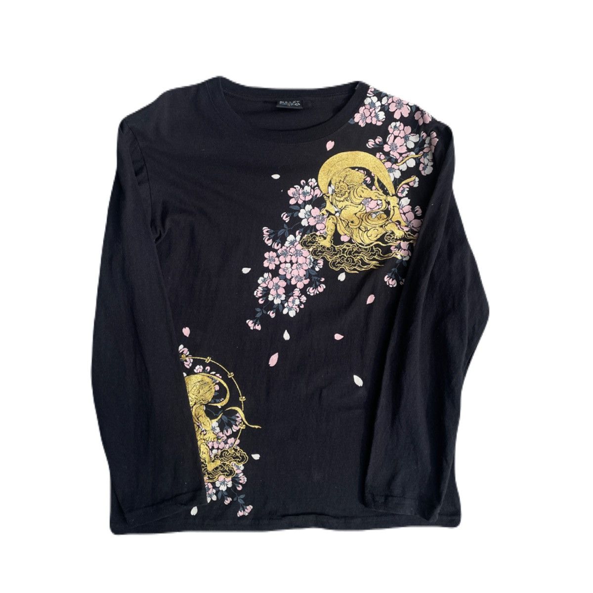 Japanese Brand 2000s Japanese Glitter Sukajan Yakuza Long Sleeve Tee Size US M / EU 48-50 / 2 - 2 Thumbnail
