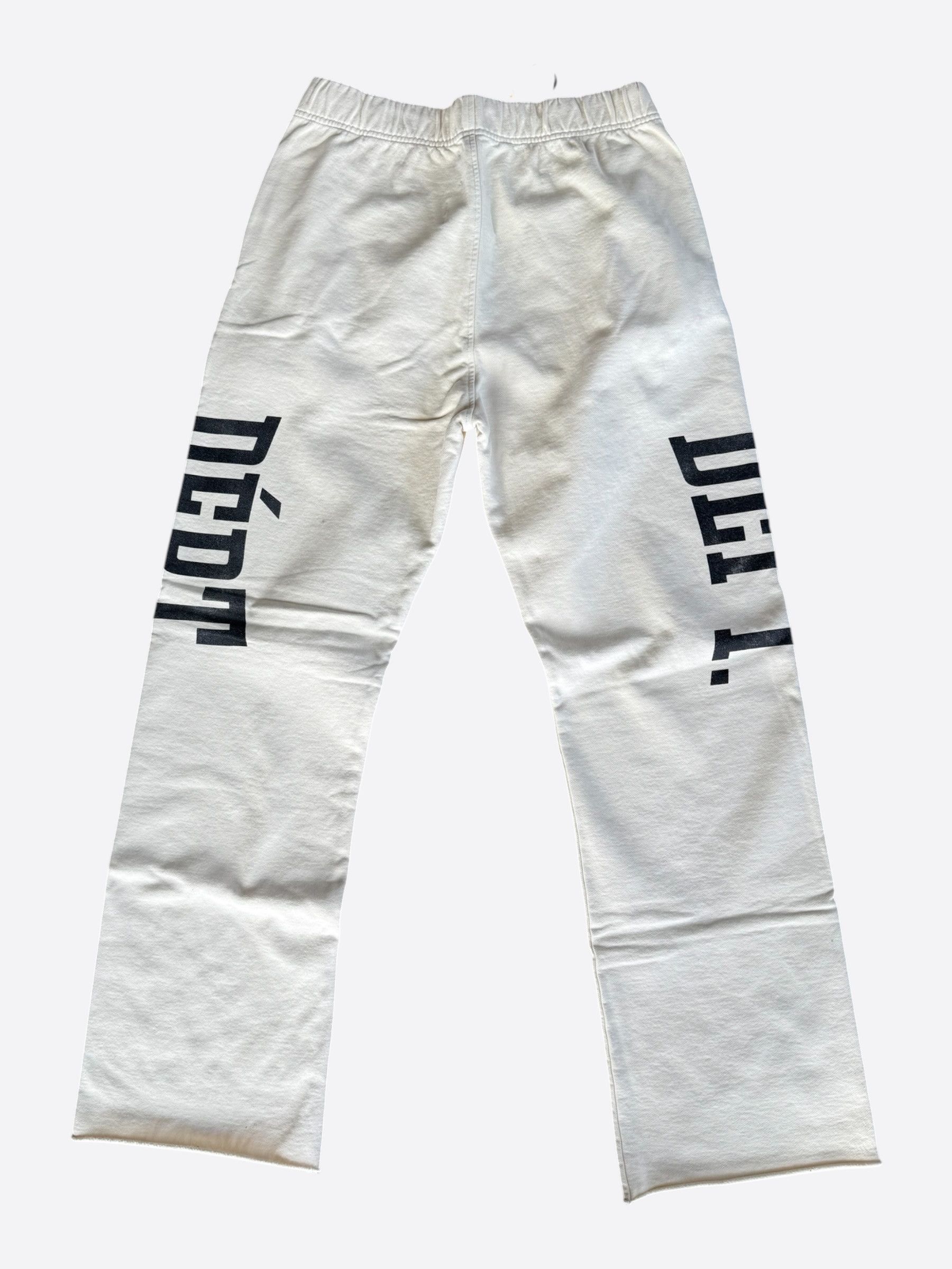 Gallery Dept. Gallery Dept Cream & Black Dept Logo Sweatpants Size US 36 / EU 52 - 2 Thumbnail