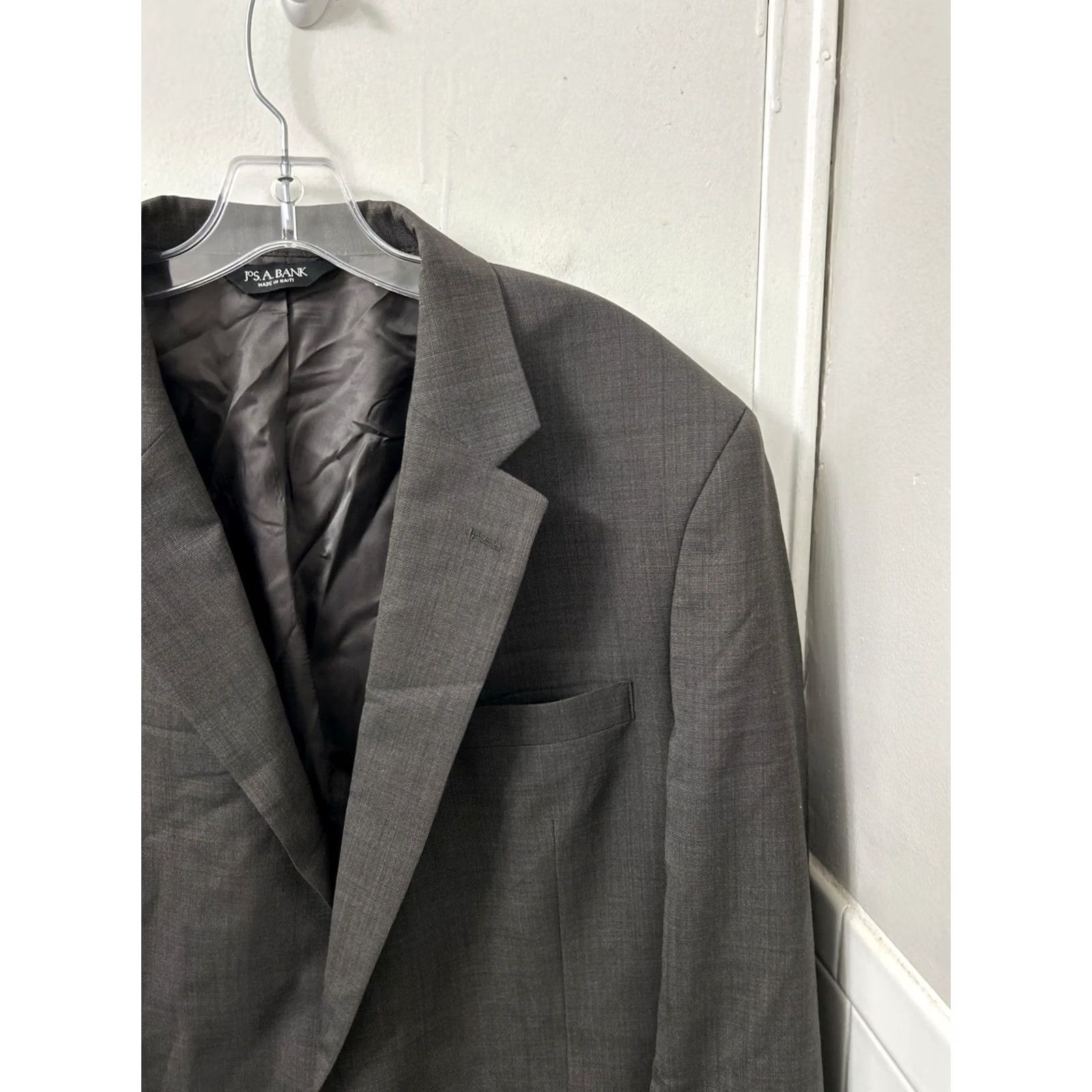 Jos. A. Bank Jos. A. Bank Blazer Mens 46XL Gray Wool 2 Button Sport Coat Jacket notched lapel Single-Breasted Formal Business Vintage? No Size 48R - 4 Thumbnail