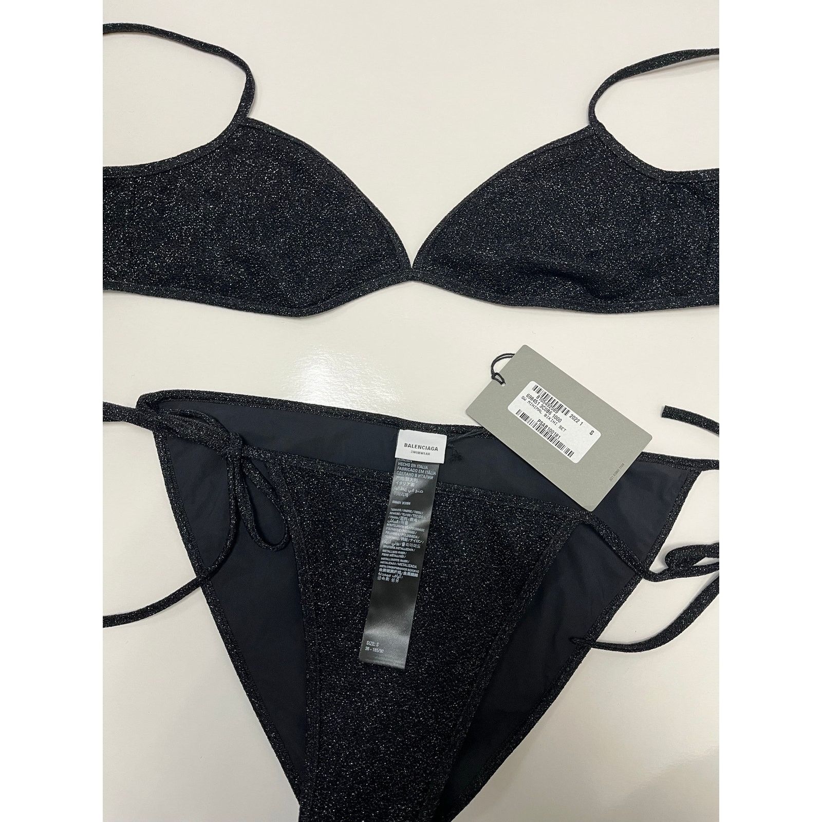 Balenciaga Authentic Balenciaga Metallic Glitter Triangle Bikini Set Size S / US 4 / IT 40 - 4 Thumbnail
