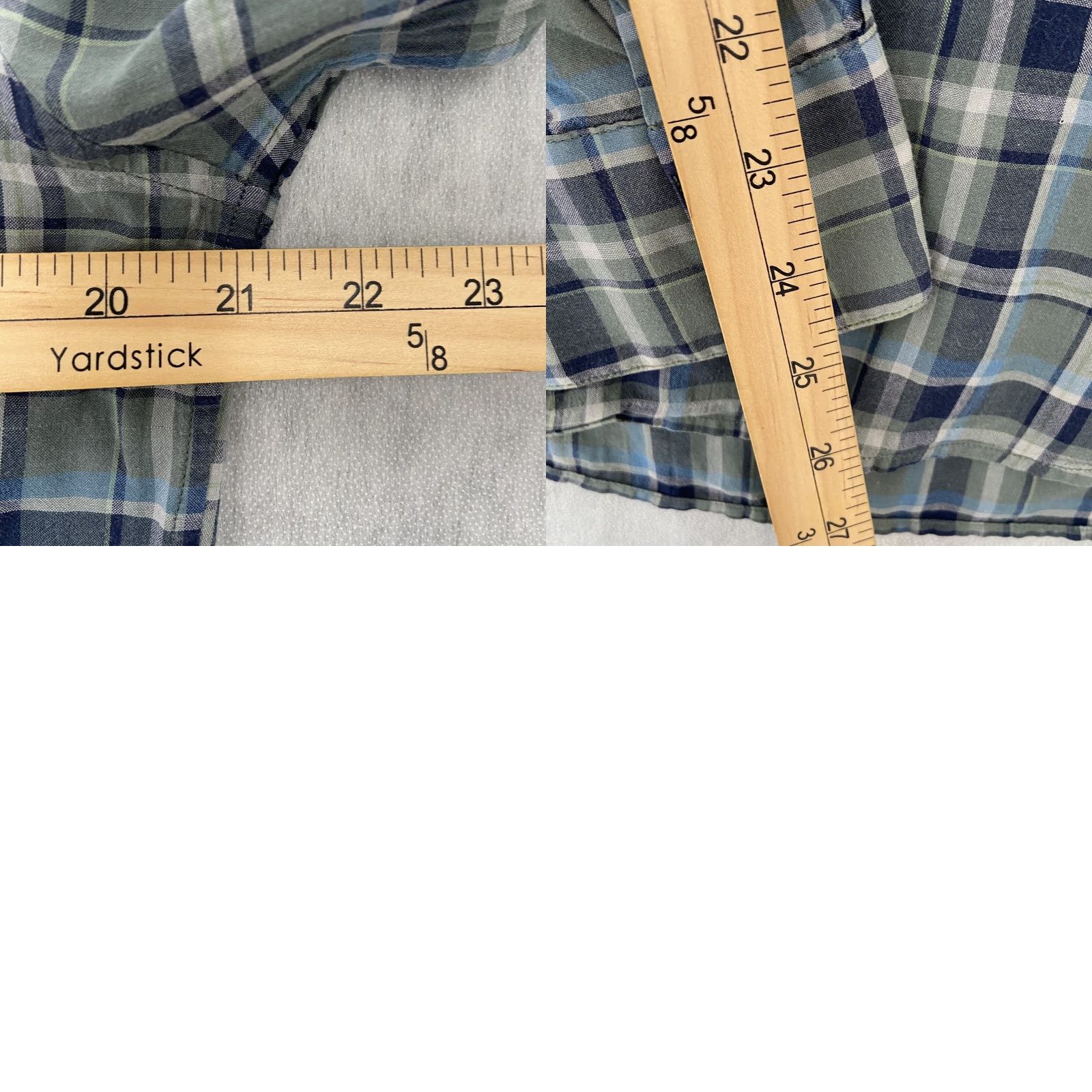 John Varvatos John Varvatos Shirt Adult Small Green Plaid Button-Up Long Sleeve Mens S Cotton Vintage No Size US S / EU 44-46 / 1 - 8 Thumbnail