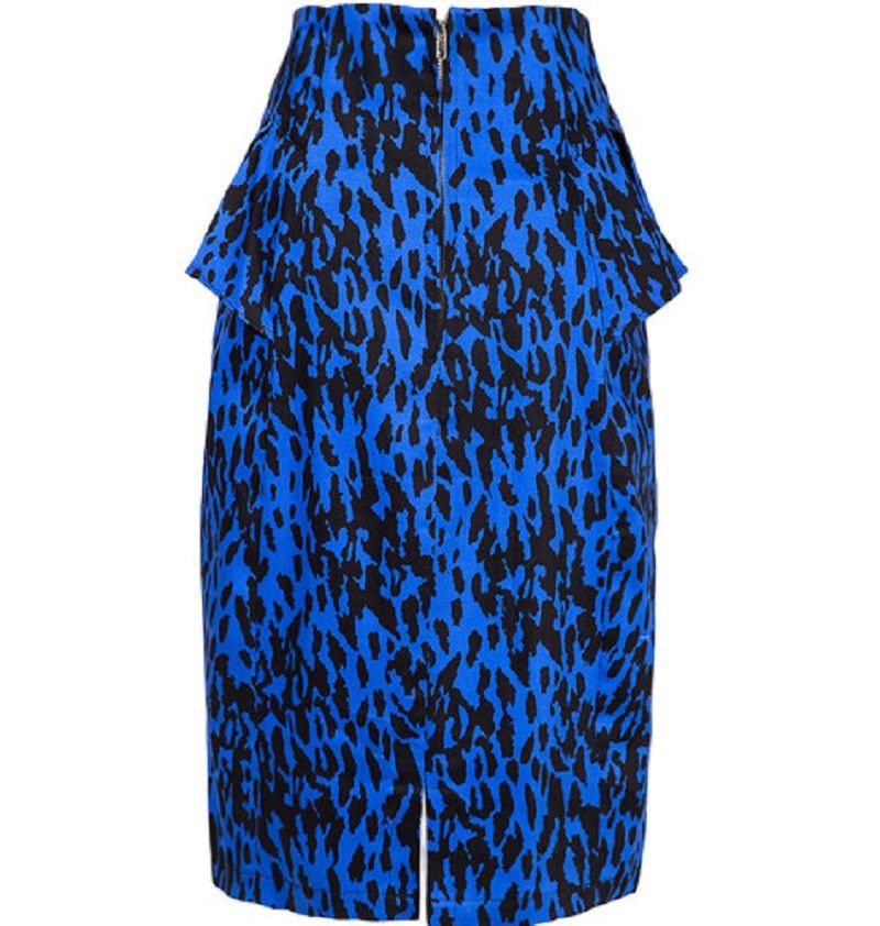 Other Pencil skirt vintage style leopard print blue skirts Size 32" / US 10 / IT 46 - 2 Thumbnail