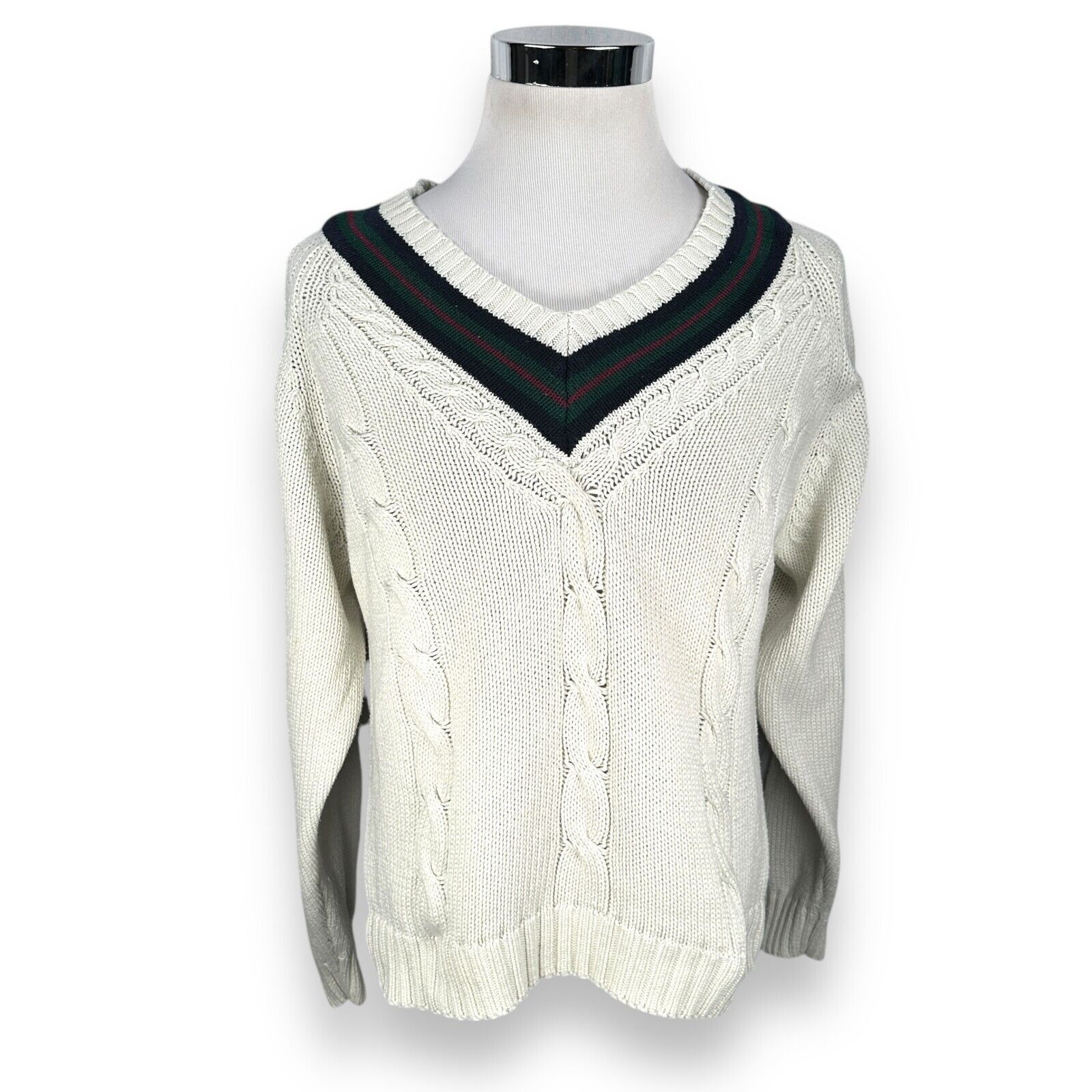 Other Vintage Cape Isle Knitters Tennis Sweater Men’s Large White Size US L / EU 52-54 / 3 - 1 Thumbnail