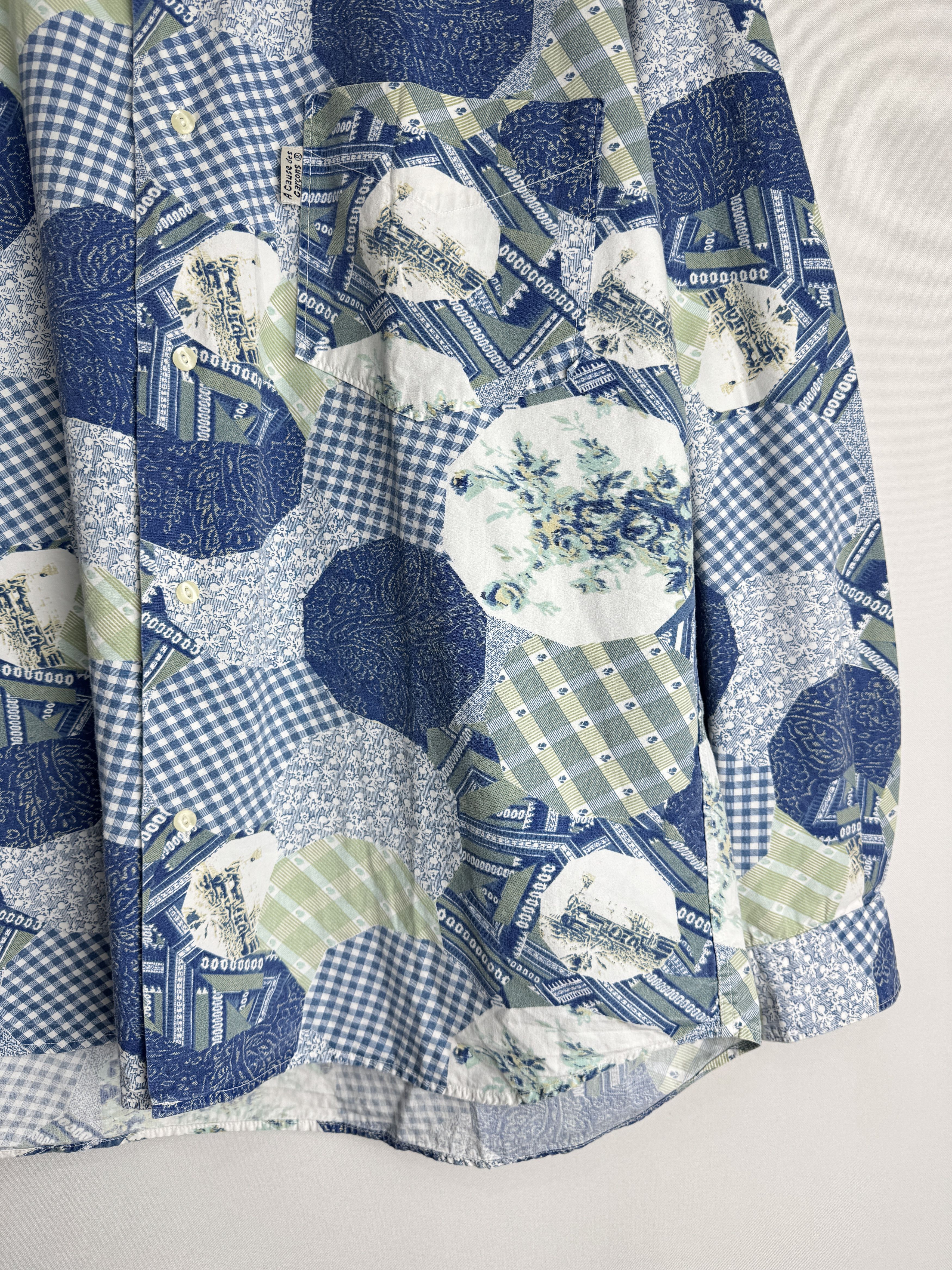 Other × Vintage A CAUSE des GARÇONS men’s patchwork print button up shirt Size US L / EU 52-54 / 3 - 10 Thumbnail