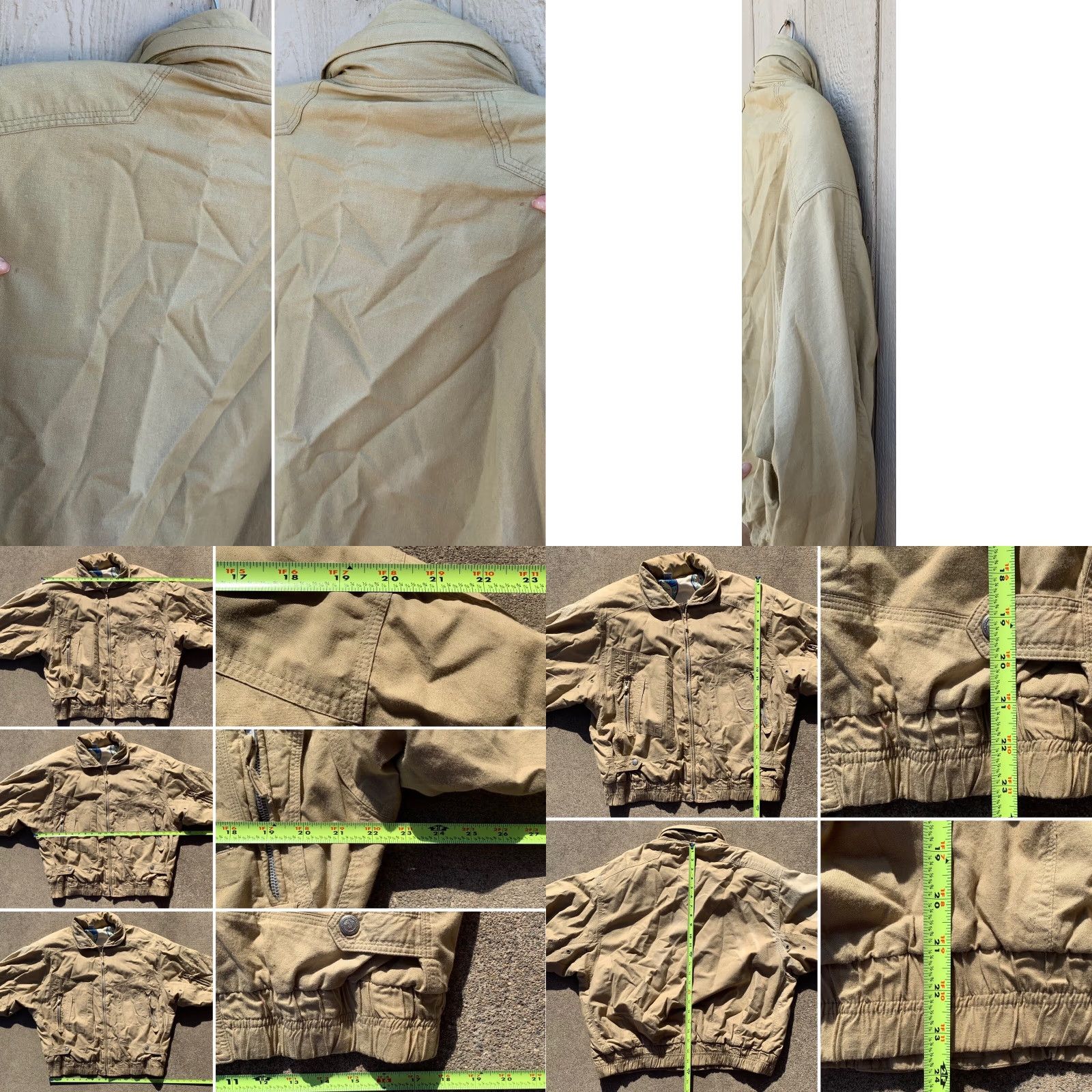 Vintage VINTAGE Weekends Jacket Cotton Bomber All Over Print Lining Shoulder Pads M Beige 80s 90s Zip Mens Size US M / EU 48-50 / 2 - 8 Thumbnail