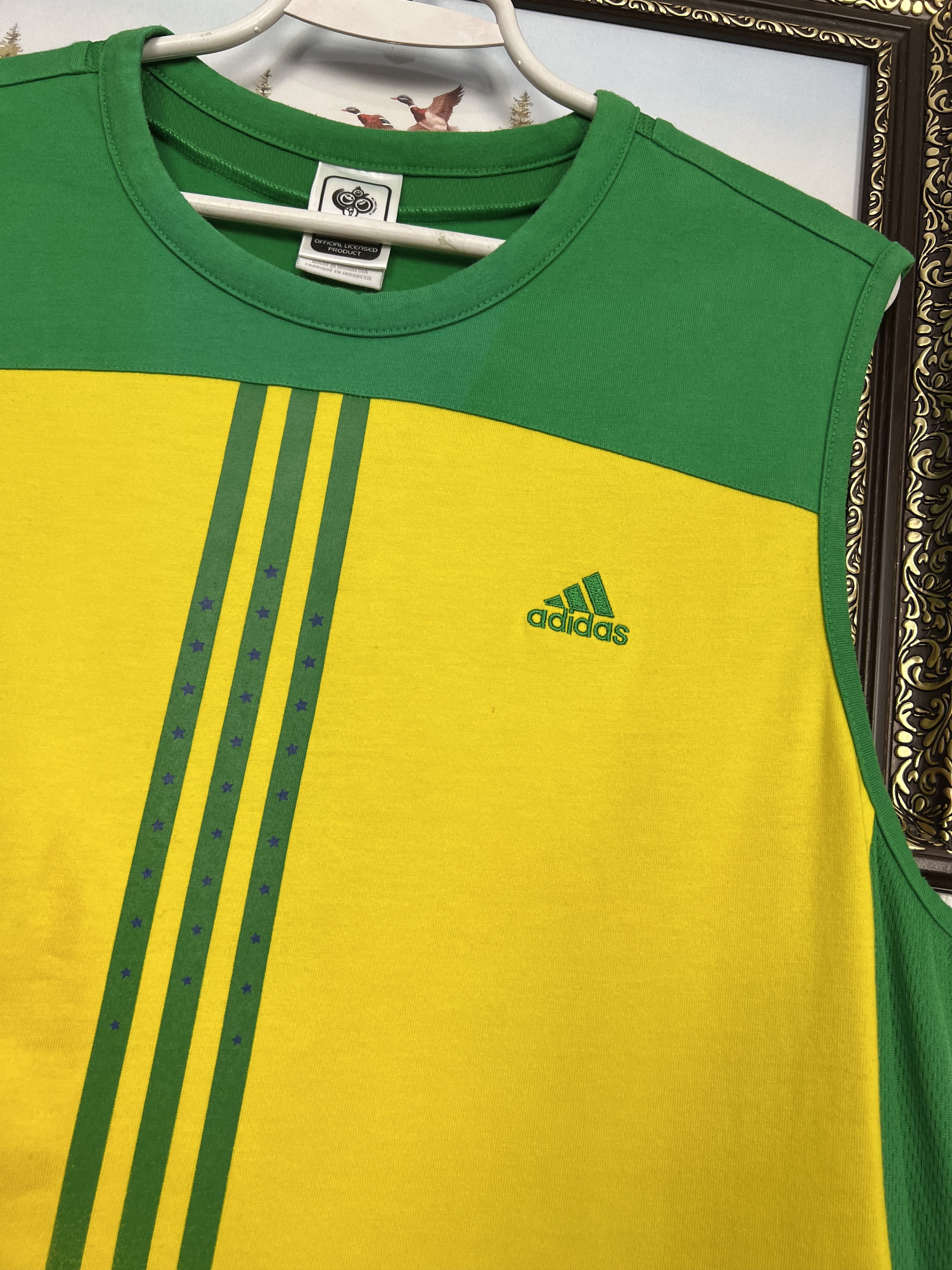 Adidas Brazil Football Train Vest Shirt Soccer World Cup Jersey Size US L / EU 52-54 / 3 - 3 Thumbnail