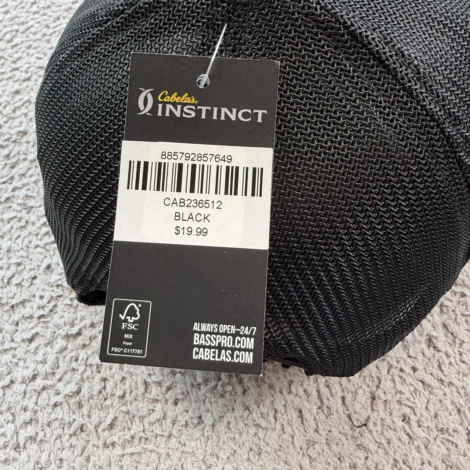 Cabelas Cabela’s Instinct Black Trucker Hat Snapback Cap Black NWT Size ONE SIZE - 6 Thumbnail