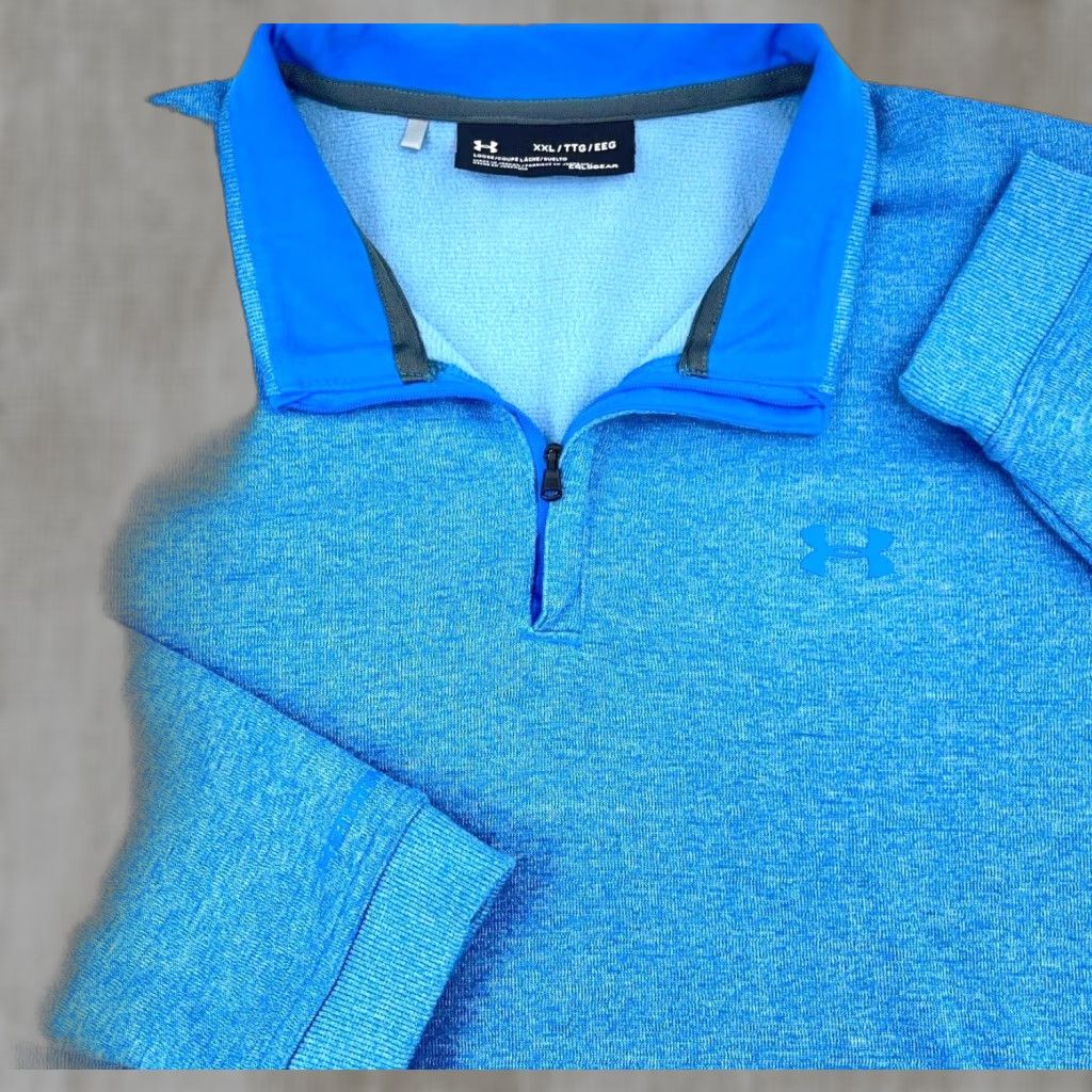 Under Armour Under Armour Sweatshirt Men 2XL Blue Pull Over 1/4 Zip Mock Neck Sports Classic Storm Size US XXL / EU 58 / 5 - 1 Thumbnail