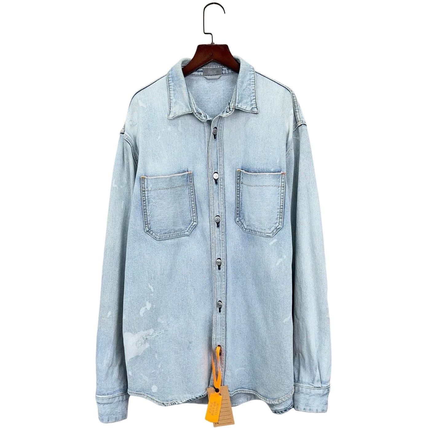 Dior Dior Washed Splatter Denim Shirt Jacket Size M Size US M / EU 48-50 / 2 - 1 Thumbnail