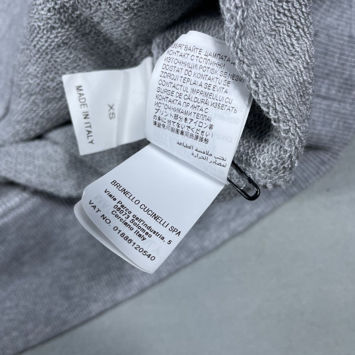 Brunello Cucinelli Logo-Print Two-Tone Cotton-Jersey Half-Zip Sweatshirt - Blue Size US XS / EU 42 / 0 - 16 Thumbnail