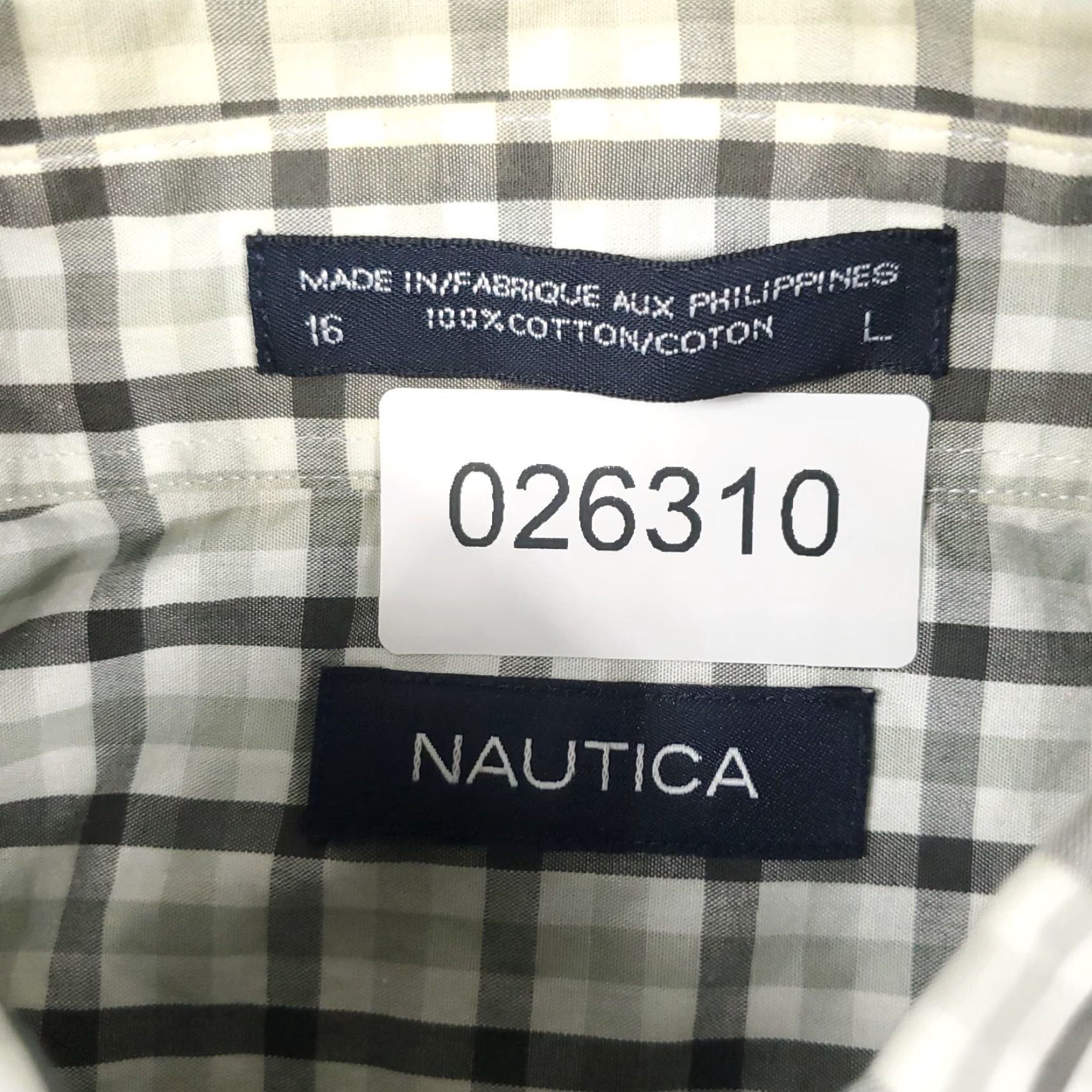 Nautica Nautica Shirt Size Large Gray Plaid Casual Button Up Short Sleeve Mens Size US L / EU 52-54 / 3 - 7 Thumbnail