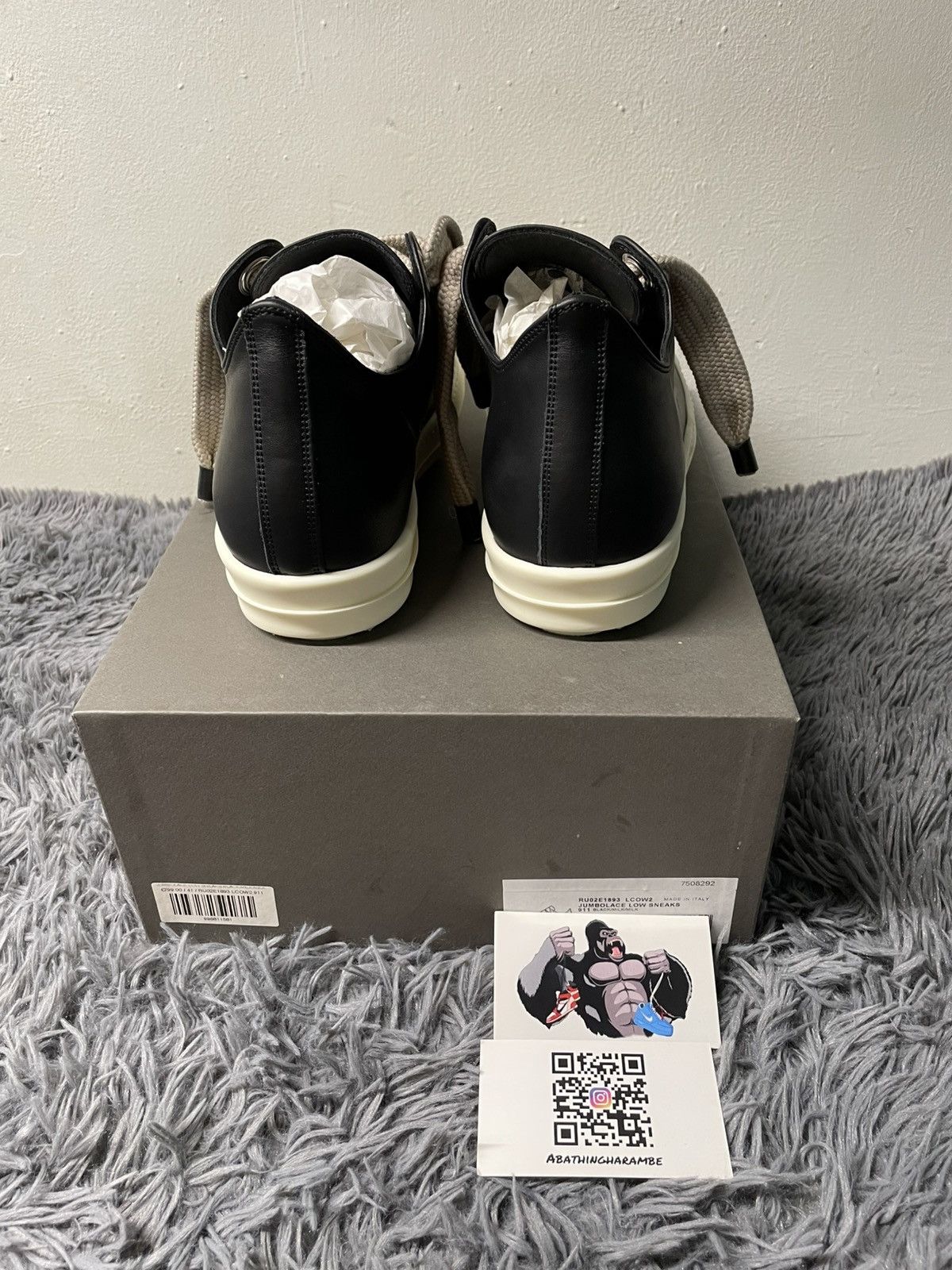 Rick Owens Rick Owens Ramone Low Jumbo Lace Black/Milk Size US 9 / EU 42 - 4 Thumbnail