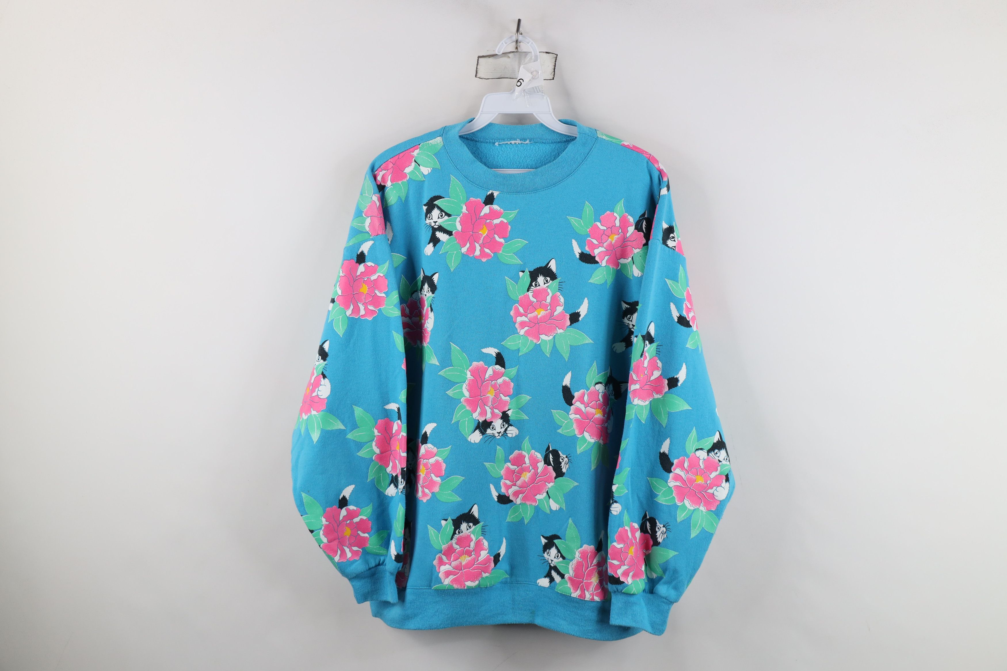Vintage Vintage 90s Streetwear Kitten All Over Print Sweatshirt USA Size XL / US 12-14 / IT 48-50 - 1 Thumbnail