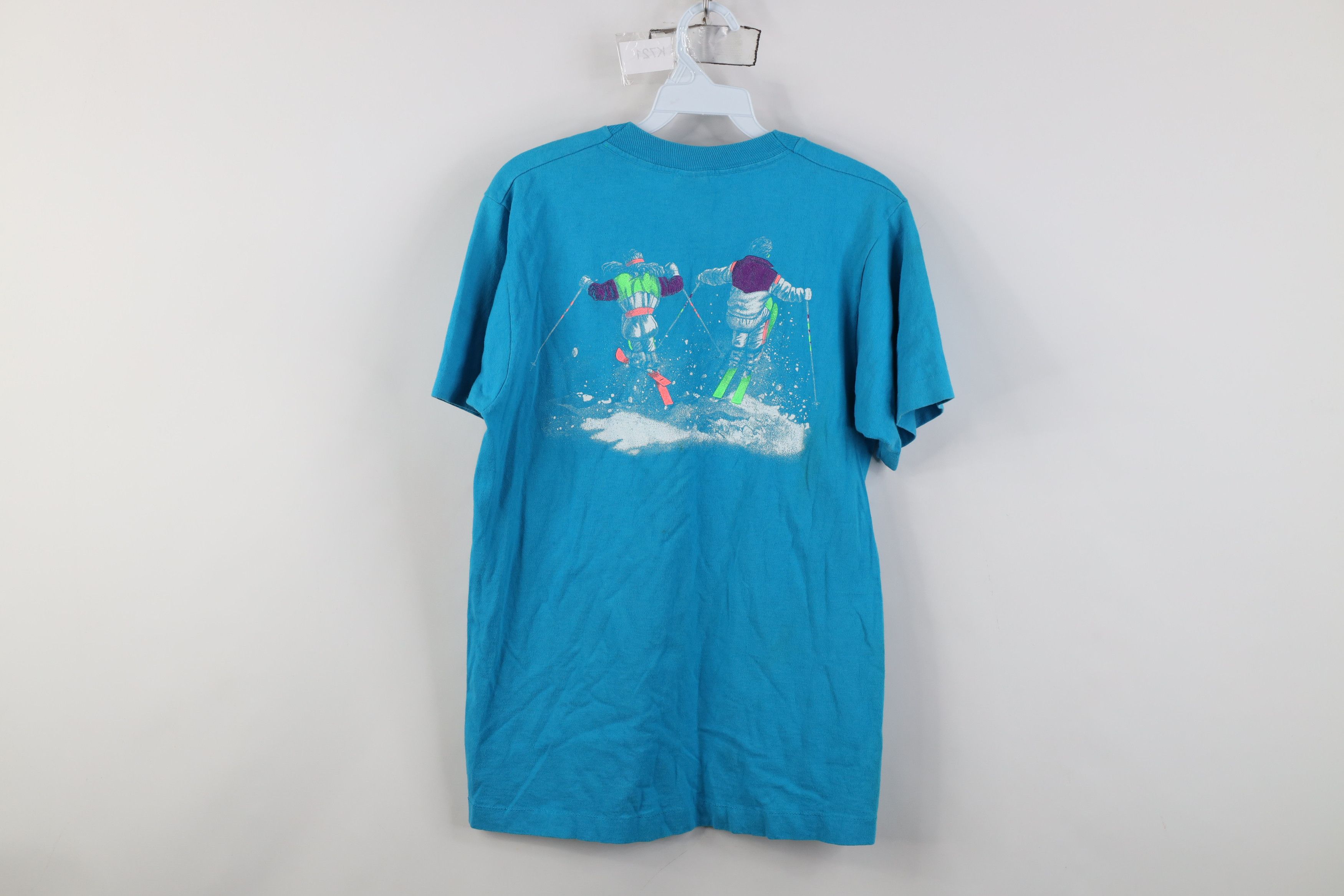 Vintage Vintage 80s New York Skiing All Over Print T-Shirt USA Size M / US 6-8 / IT 42-44 - 13 Thumbnail