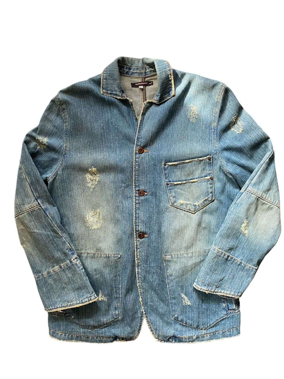 Japanese Brand Japan Distressed Sun Faded Denim Jacket Kapital Style Size US M / EU 48-50 / 2 - 1 Thumbnail