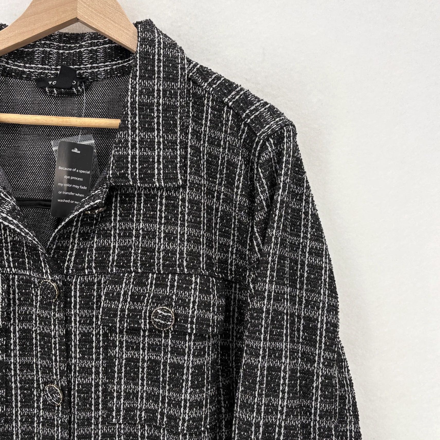 Torrid Torrid Jacket Womens Plus Size 2X Black Plaid Tweed Button Front Shacket Size XXL / US 16-18 / IT 52-54 - 2 Thumbnail