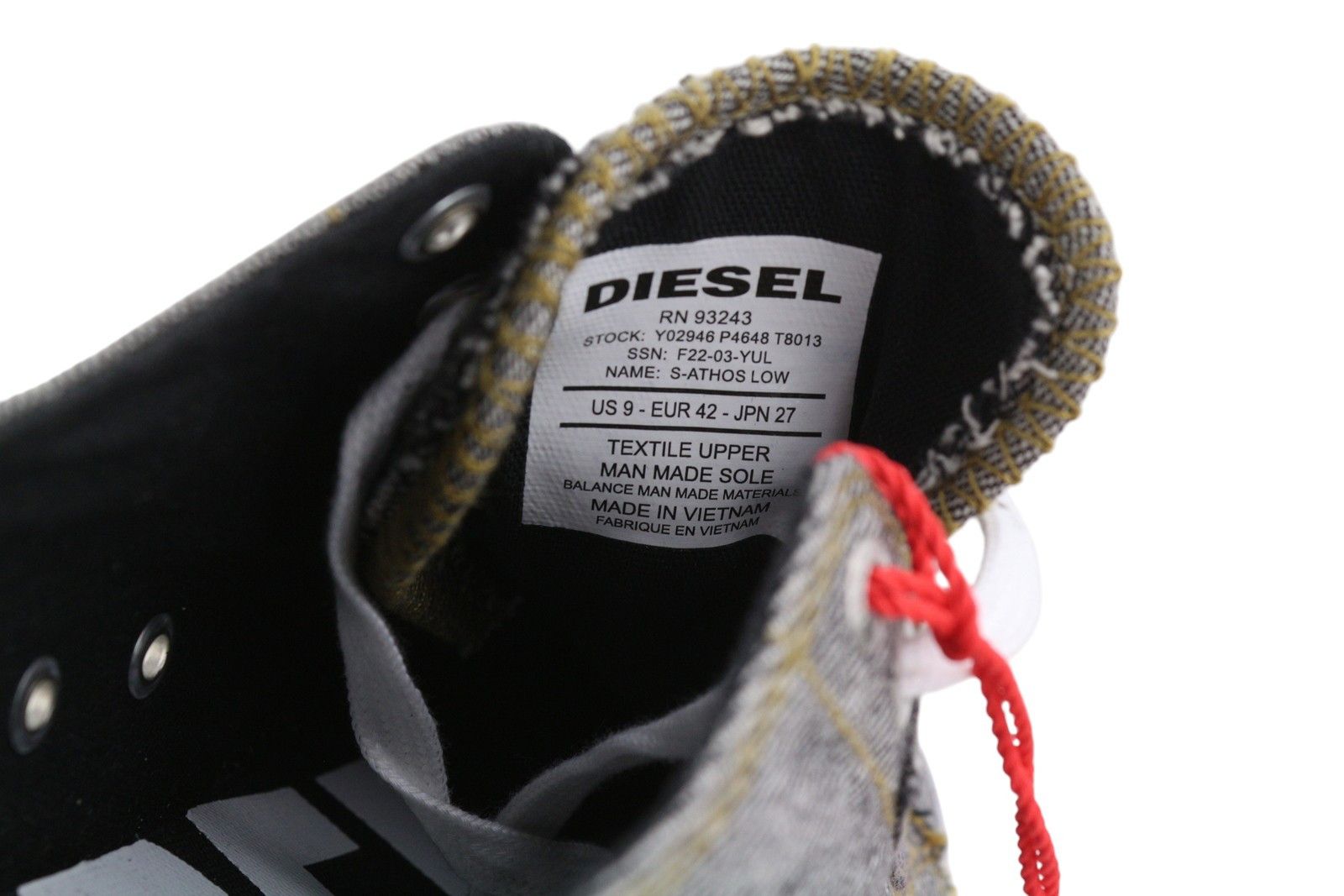 Diesel S-ATHOS LOW EU42 Dark Low Top Laced Almond Toe 40871 Size US 9 / EU 42 - 11 Thumbnail