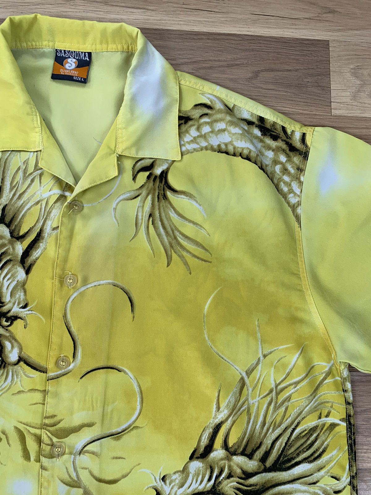 Vintage Vintage Y2K Japanese Style Dragon Shirt Button Up Size US L / EU 52-54 / 3 - 8 Thumbnail