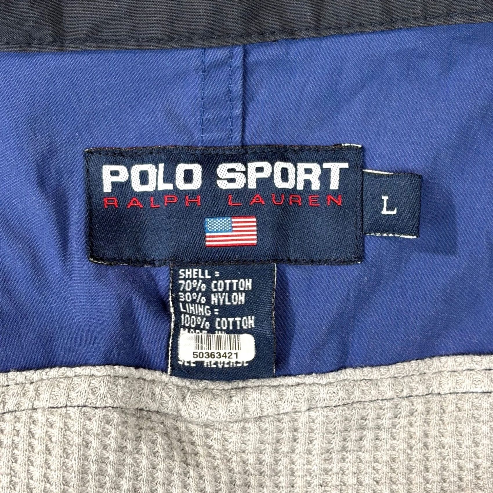 Polo Ralph Lauren VINTAGE Polo Sport Ralph Lauren Hooded Field Jacket Navy Blue Mens Large Size US L / EU 52-54 / 3 - 3 Thumbnail