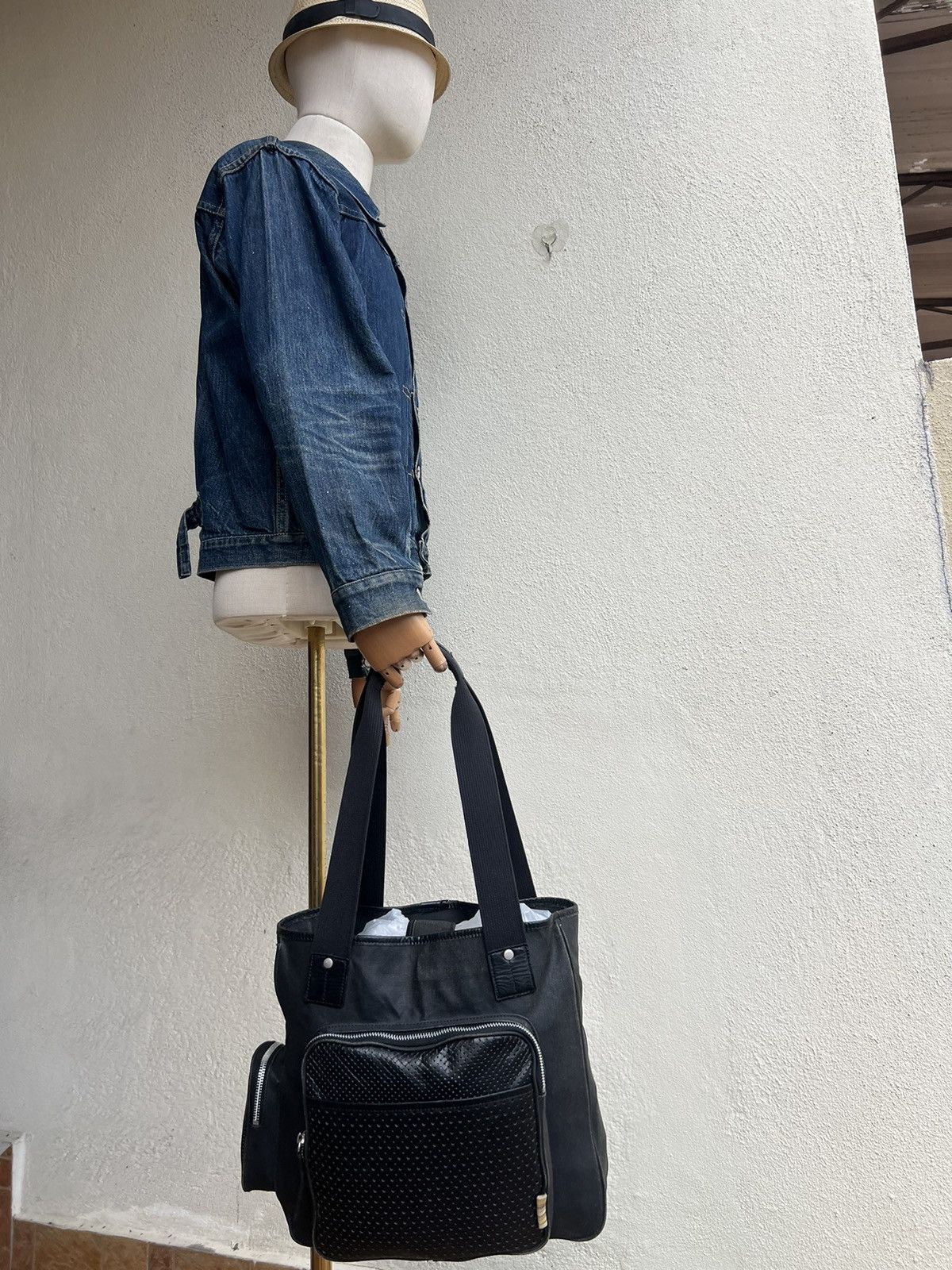 Paul Smith Vintage Paul Smith Waxed Hybrid Leather Cargo Tote Bag Size ONE SIZE - 25 Thumbnail
