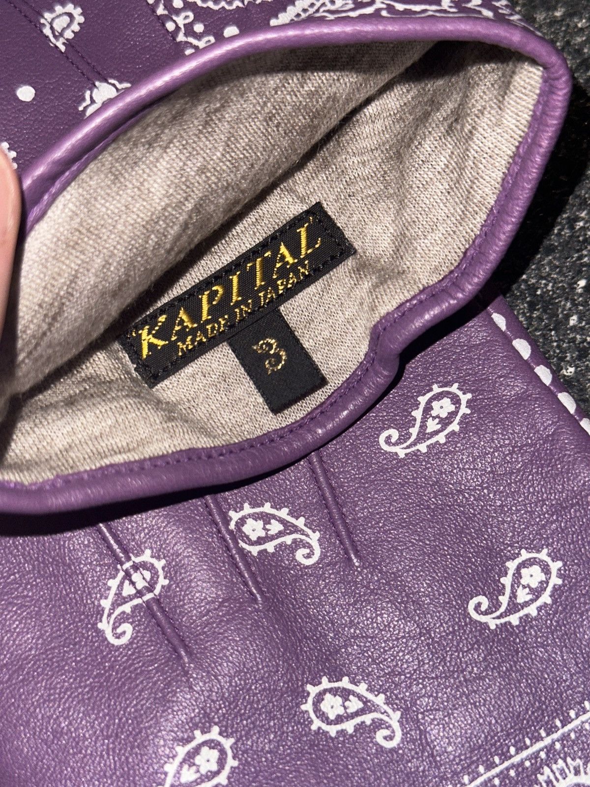 Kapital Kapital Leather Bandana Gloves Size ONE SIZE - 3 Thumbnail