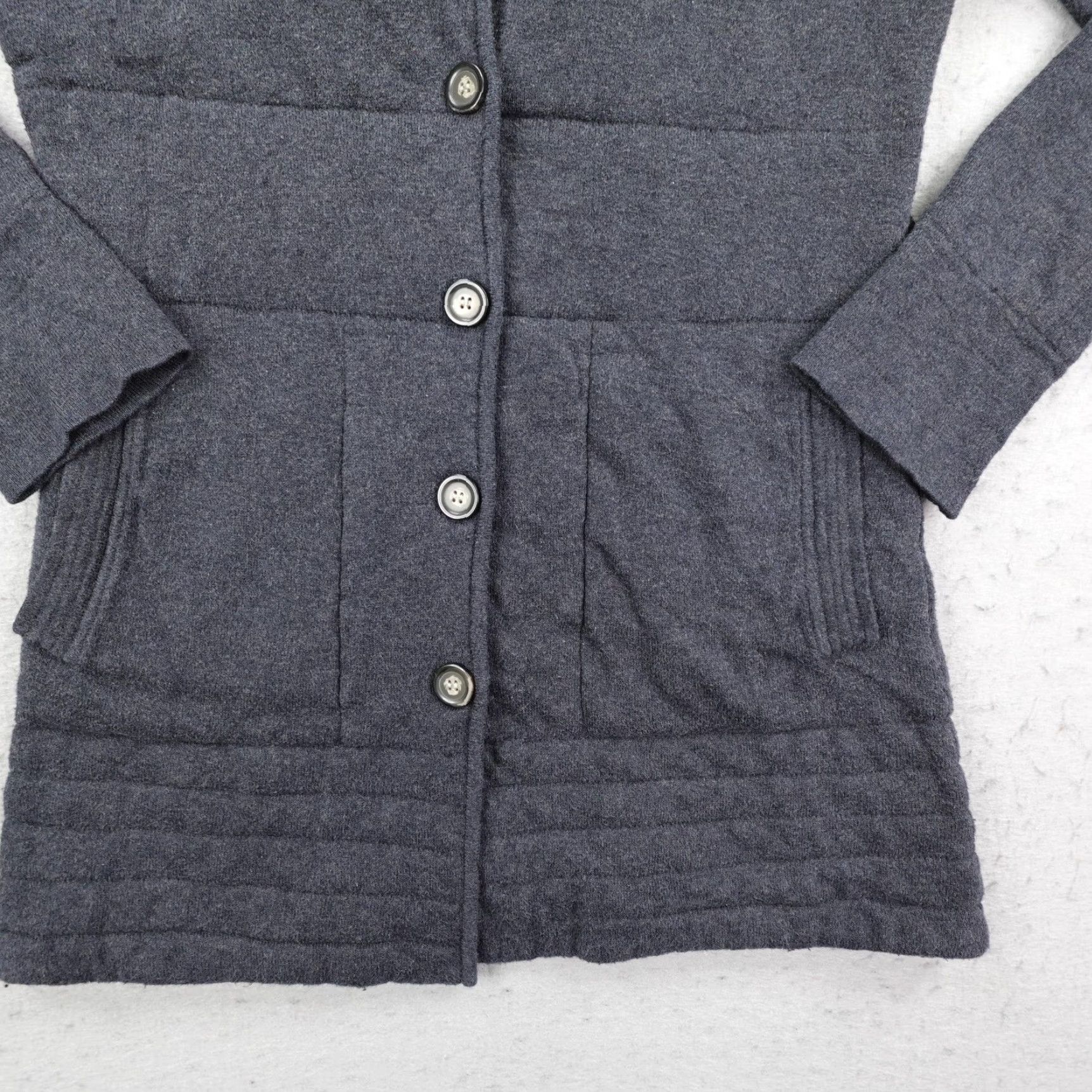 Athleta ATHLETA Quilted Coat Womens Small Gray Button Up Outdoor Sweater Size S / US 4 / IT 40 - 3 Thumbnail