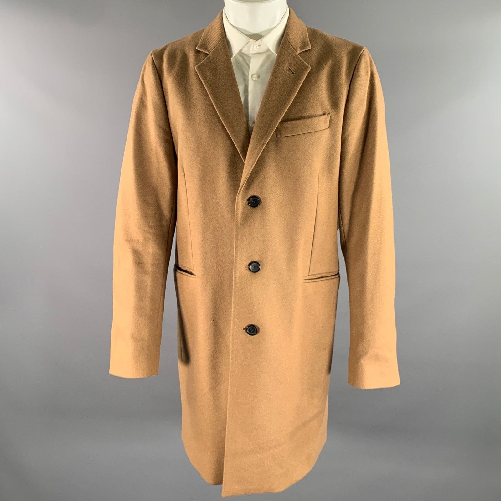 Paul Smith PS by PAUL SMITH Size XL Camel Wool Blend Notch Lapel Coat Size US XL / EU 56 / 4 - 1 Thumbnail