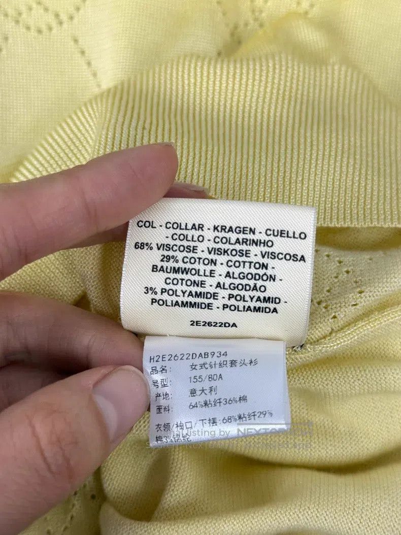 Hermes Hermes Yellow textured knit short-sleeve Size XXS / US 00 / IT 34 - 6 Thumbnail