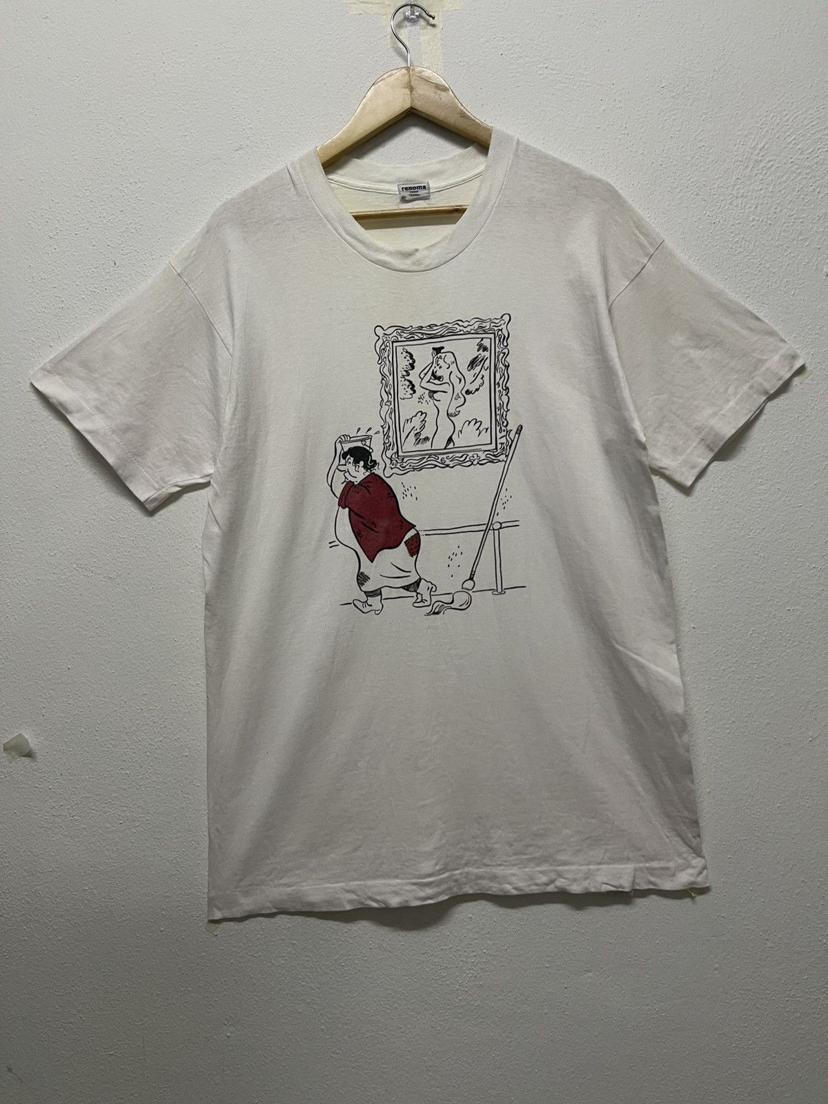 Japanese Brand × Renoma × Vintage 🐐90s RENOMA PARIS TSHIRT RARE GRAPHIC SINGLE STITCH Size US L / EU 52-54 / 3 - 1 Thumbnail