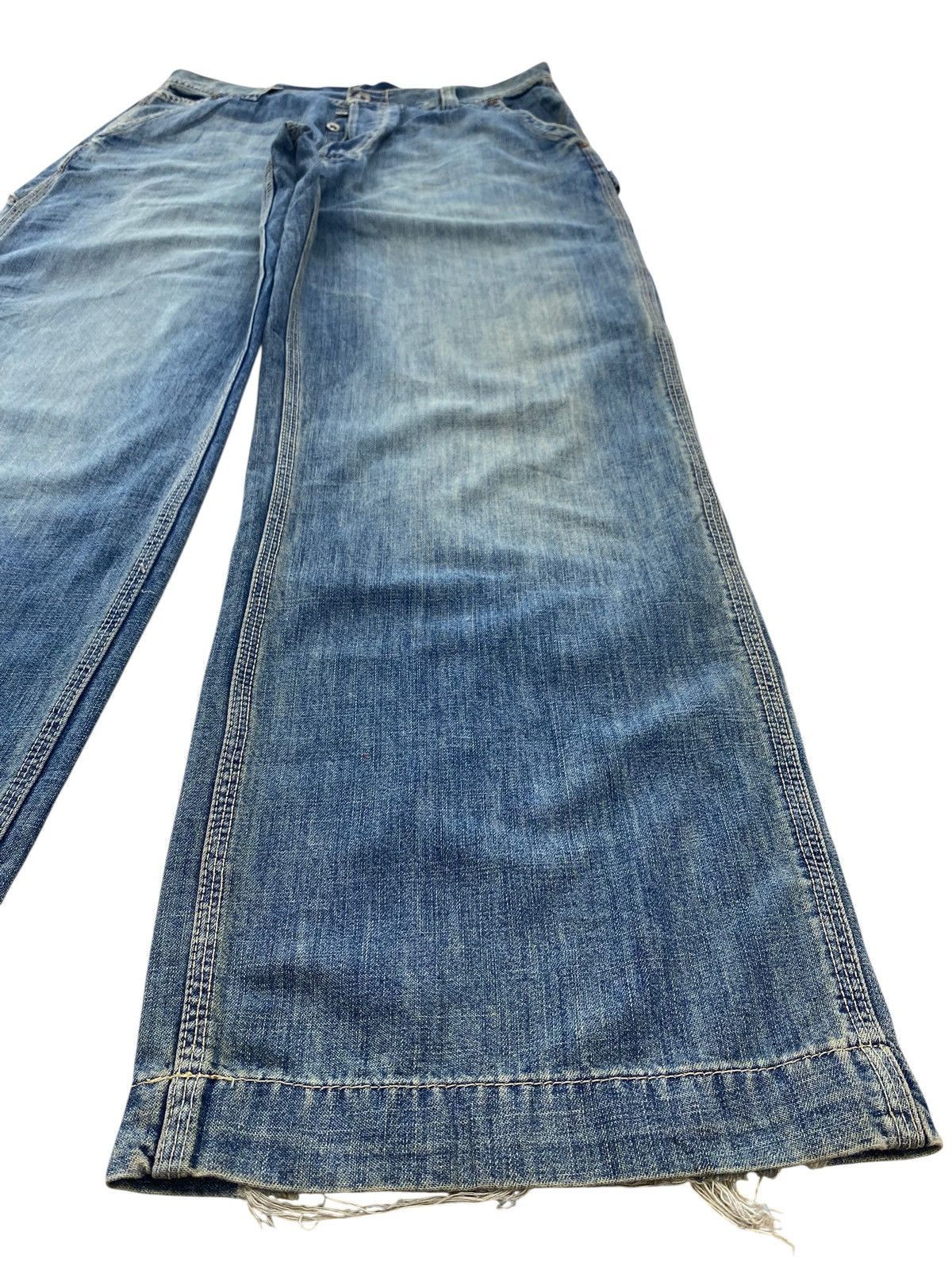Abercrombie & Fitch Abercrombie And Fitch Faded Wash Carpenter Style Baggy Jeans Size US 34 / EU 50 - 6 Thumbnail