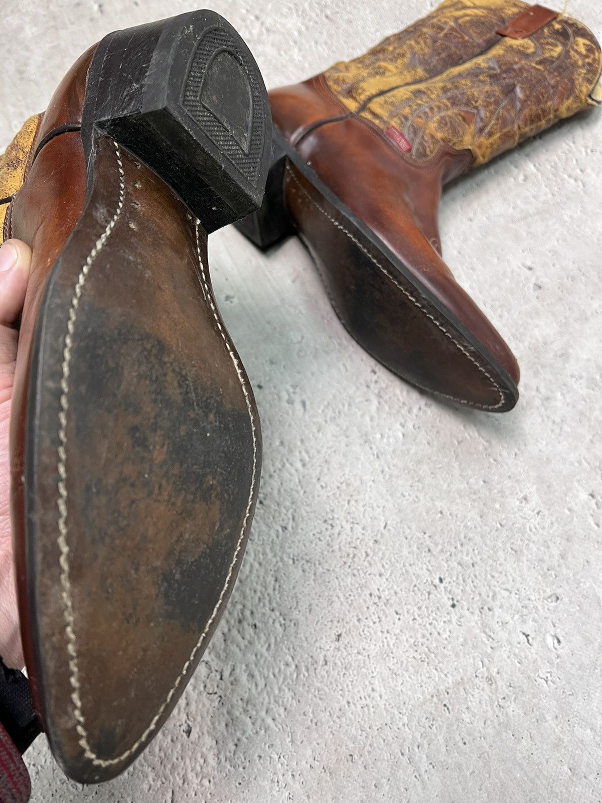 Vintage × Western Rise 90s Vintage Leather Cowboy Boots Western shoes USA Size US 9.5 / EU 42-43 - 8 Thumbnail