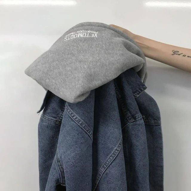 Japanese Brand Denim Jacket Trendy Two Piece Illusion Size US L / EU 52-54 / 3 - 3 Thumbnail